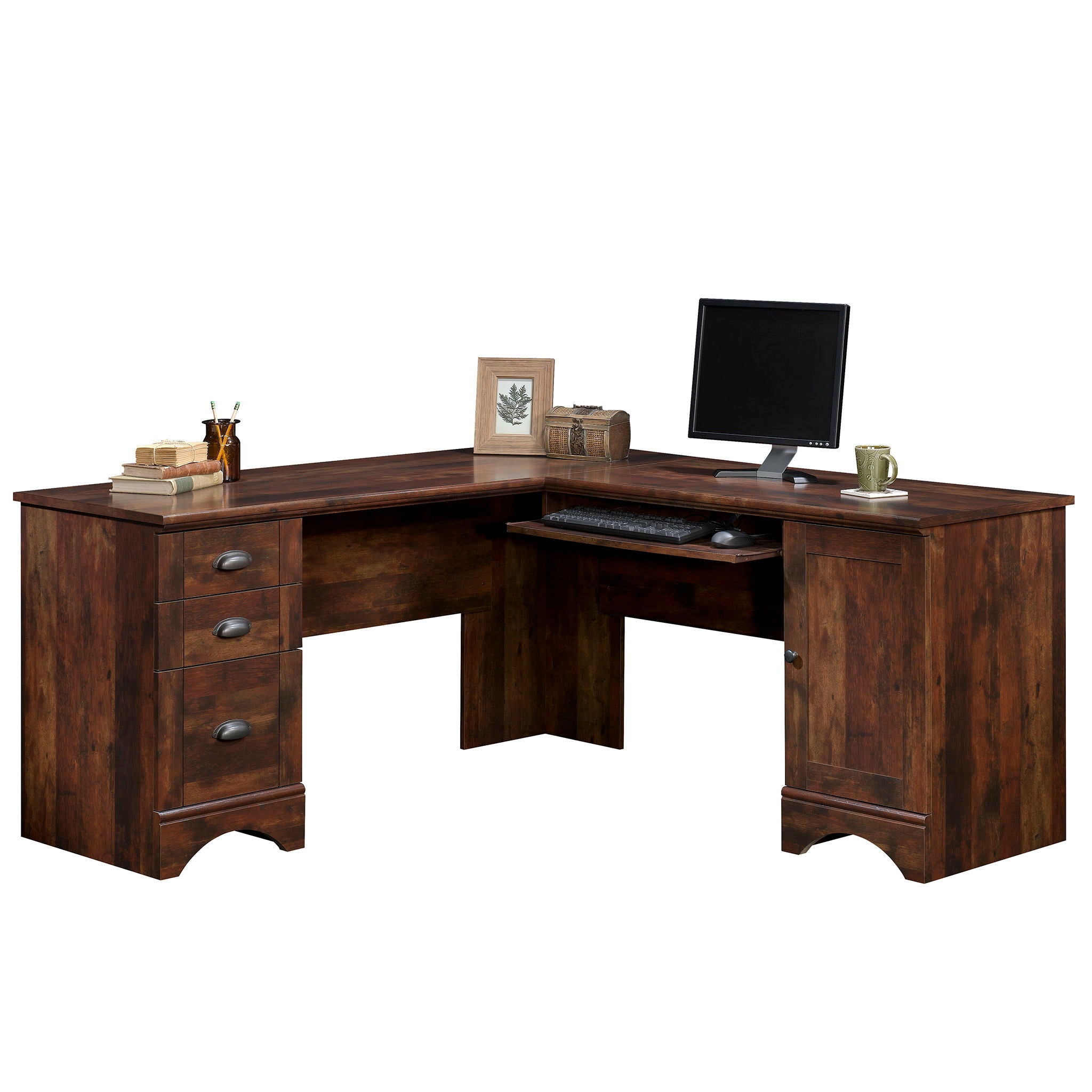 Harbor View Corner Computer Desk Curado Cherry