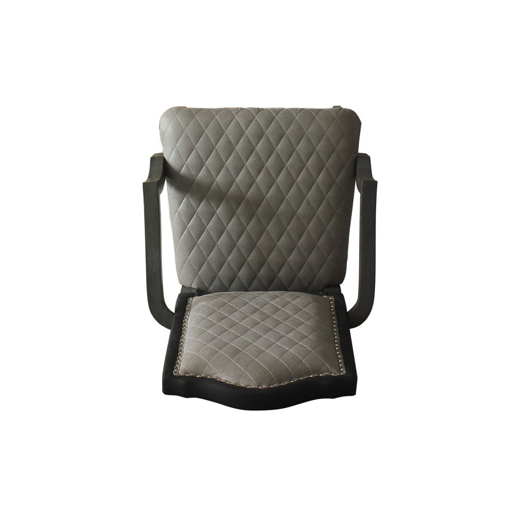 House Beatrice - Arm Chair Set of 2) - Two Tone Gray Fabric & Charcoal