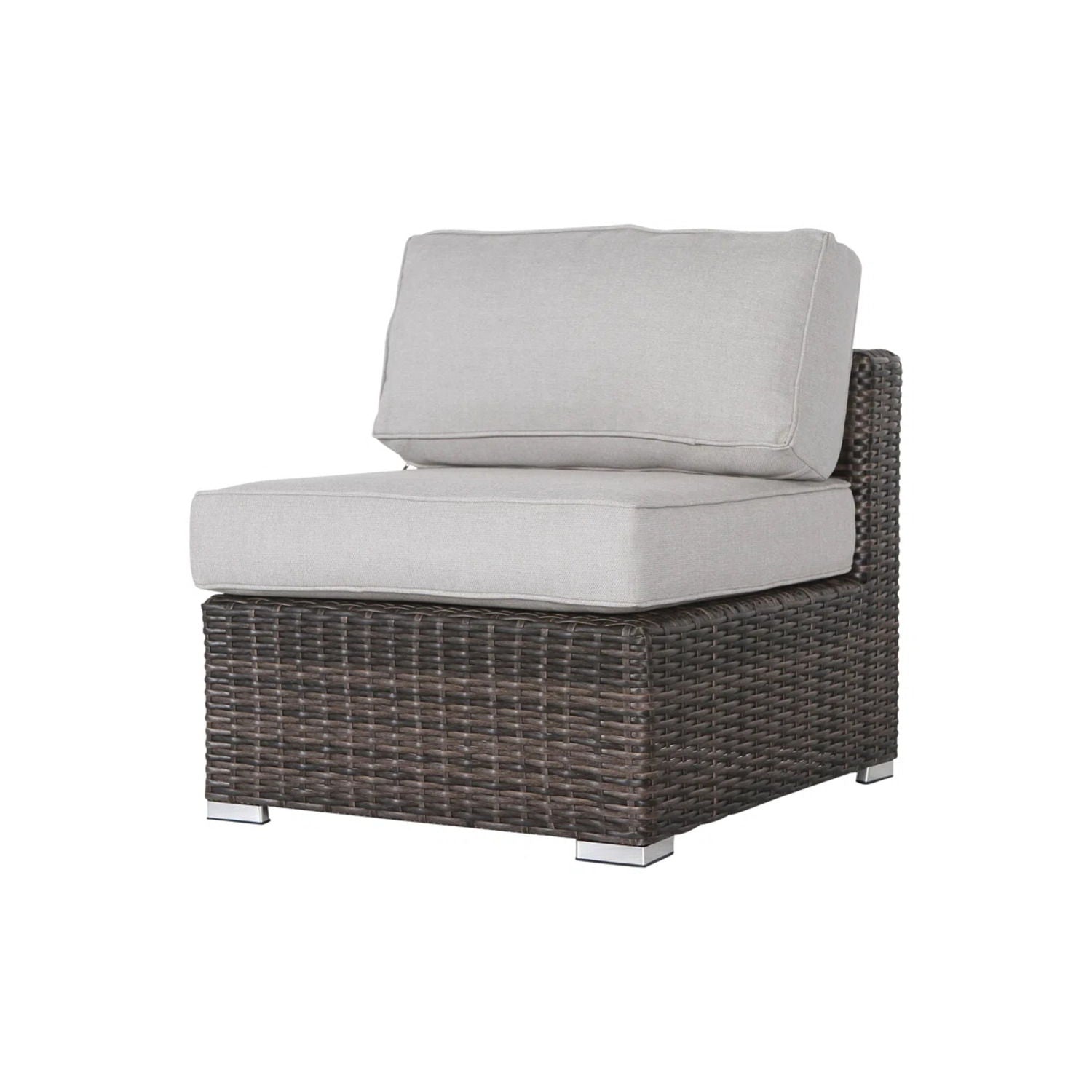 Modern Patio Rattan Sectional Set With Cushions
