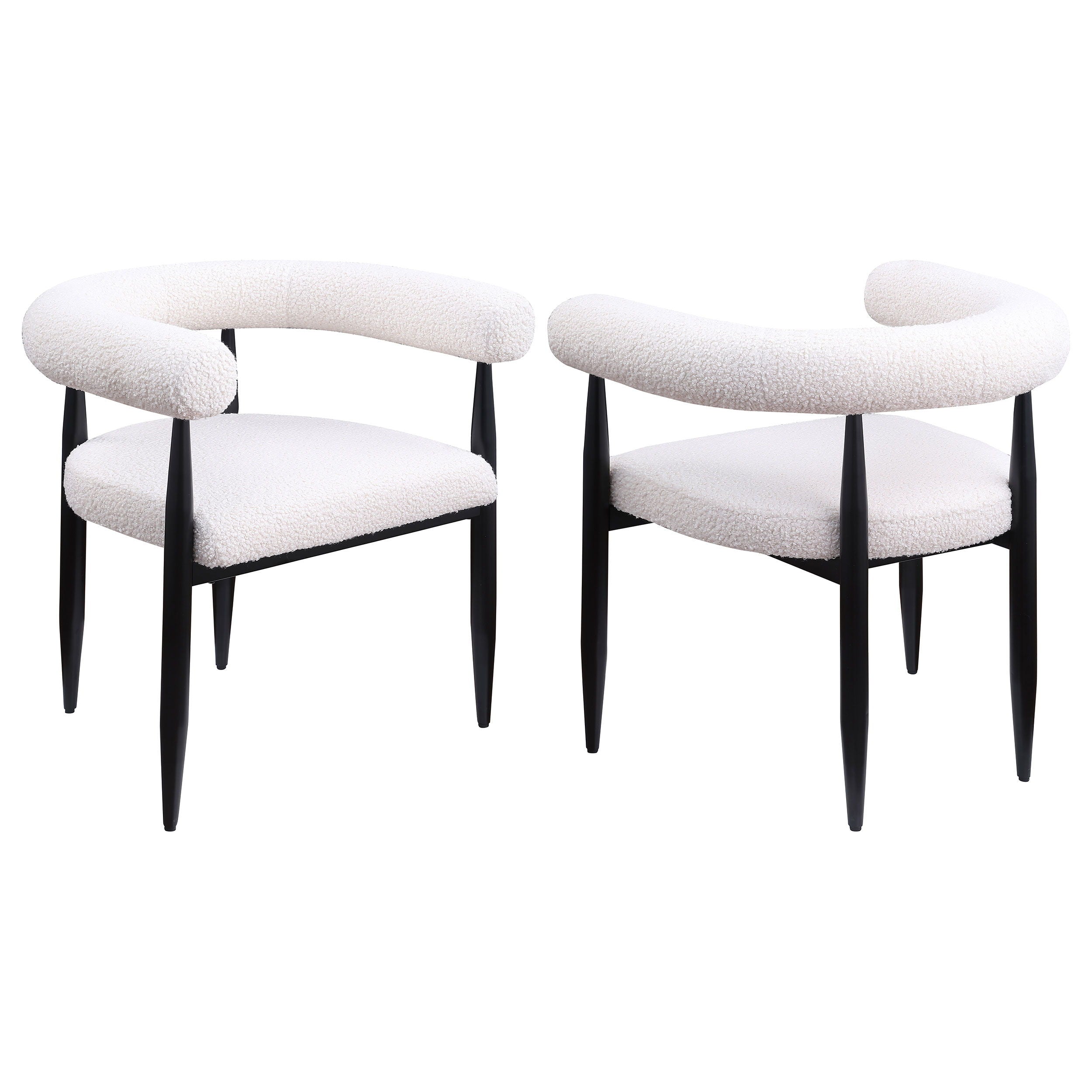 Coaster Fine Furniture Camden - Boucle Upholstered Dining Arm Chair (Set of 2) - Cream | Meri Furniture