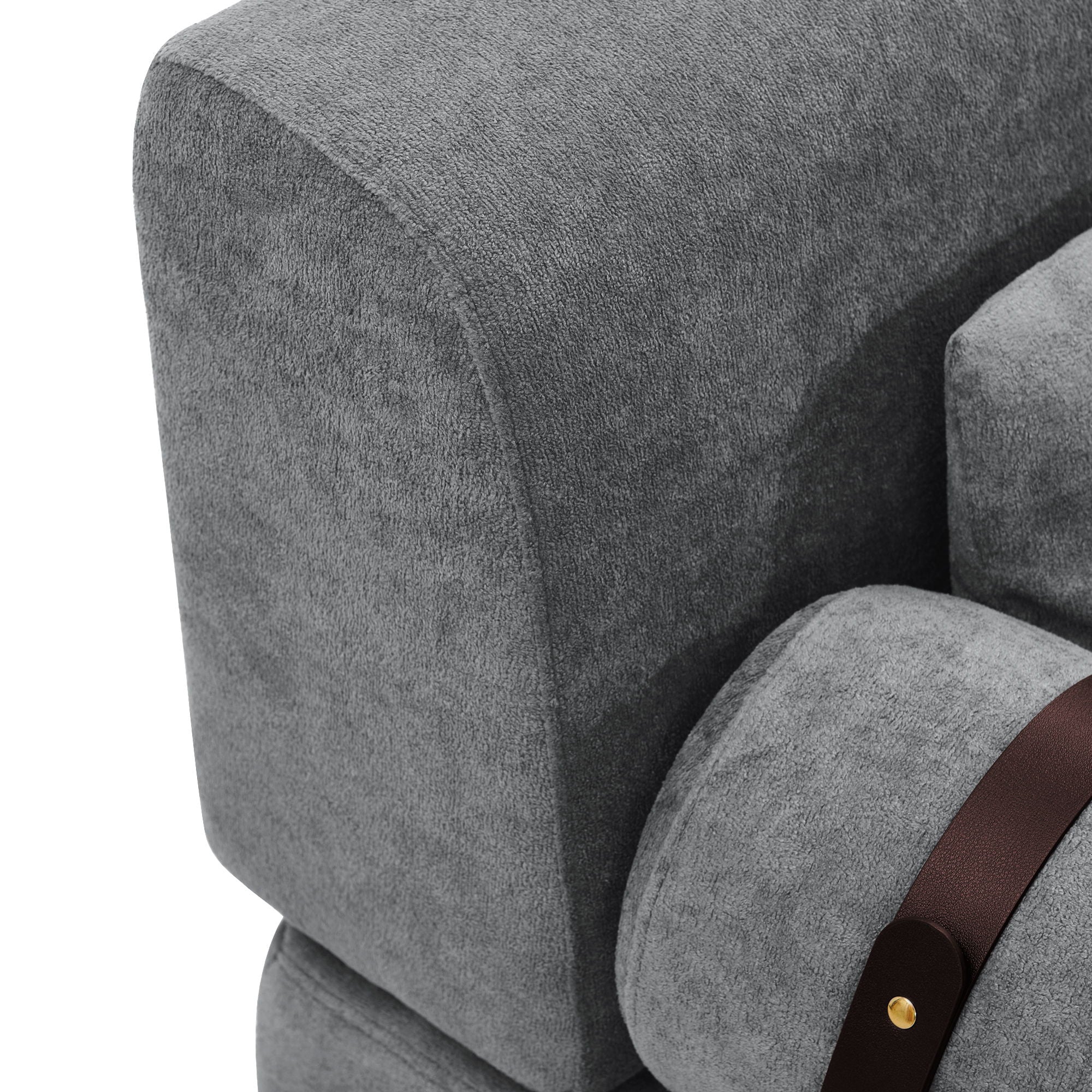 Modern Loveseat Sofa 2 Seater With USB Ports, Cylindrical Armrests