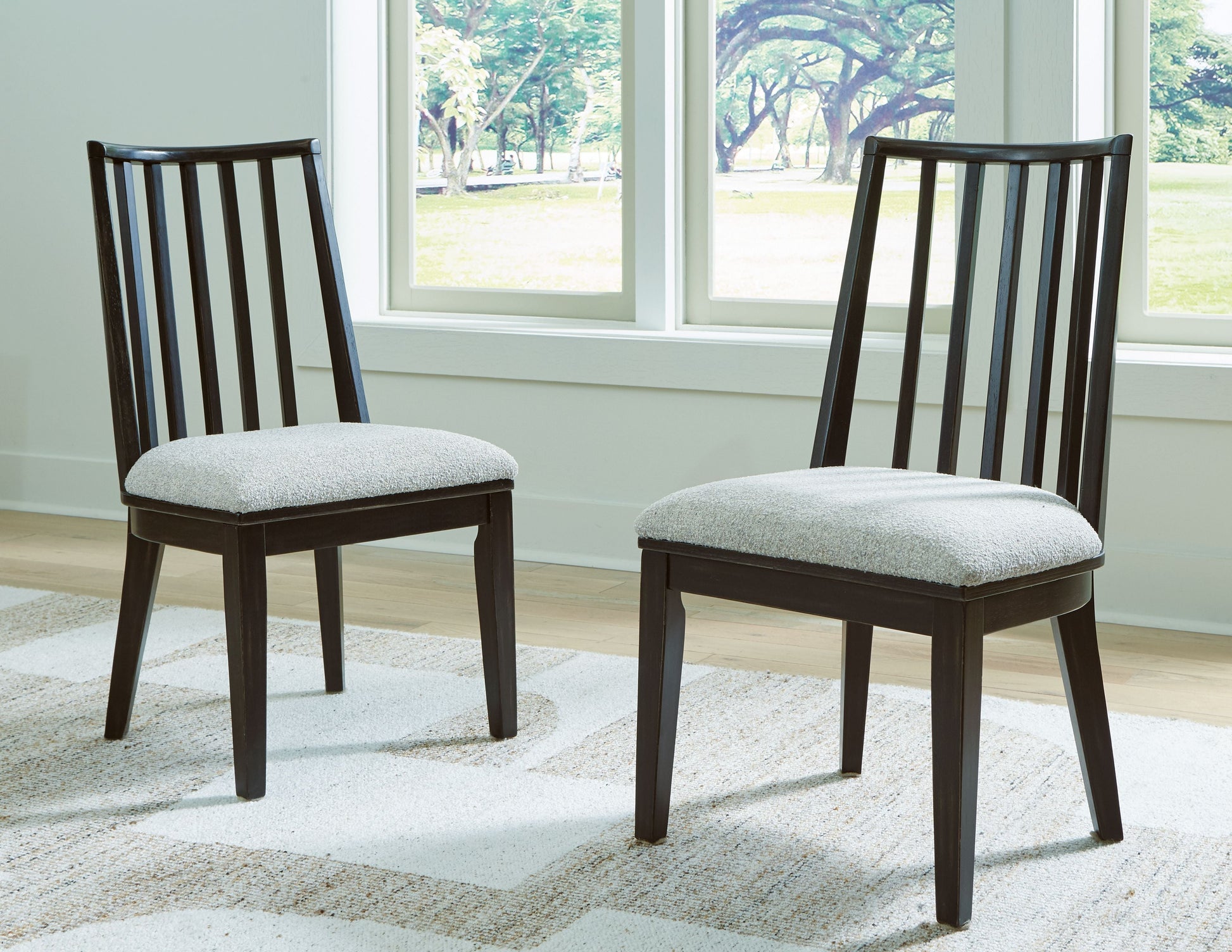 Signature Design by Ashley® Galliden - Black - Dining Upholstered Side Chair (Set of 2) | Meri Furniture