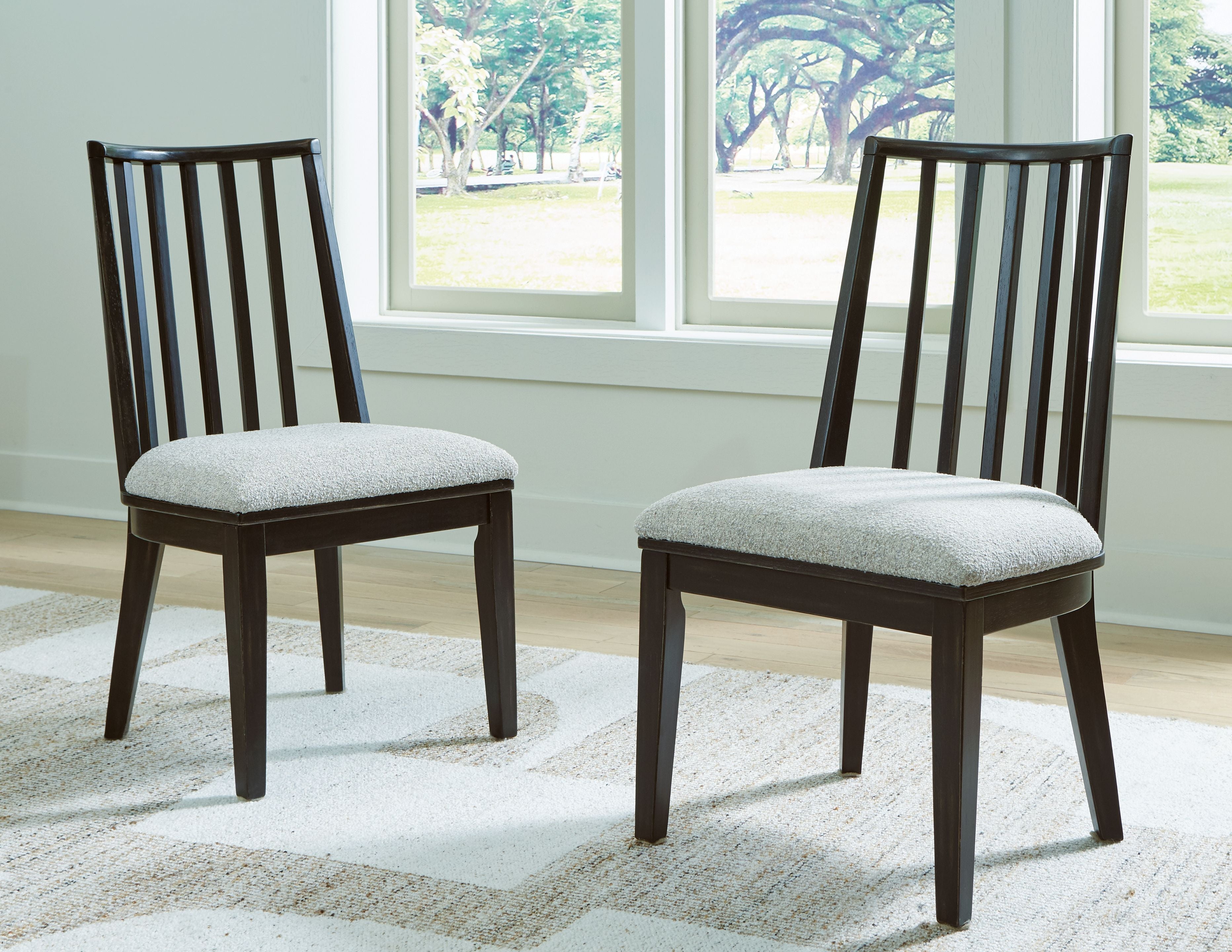 Signature Design by Ashley® Galliden - Black - Dining Upholstered Side Chair (Set of 2) | Meri Furniture