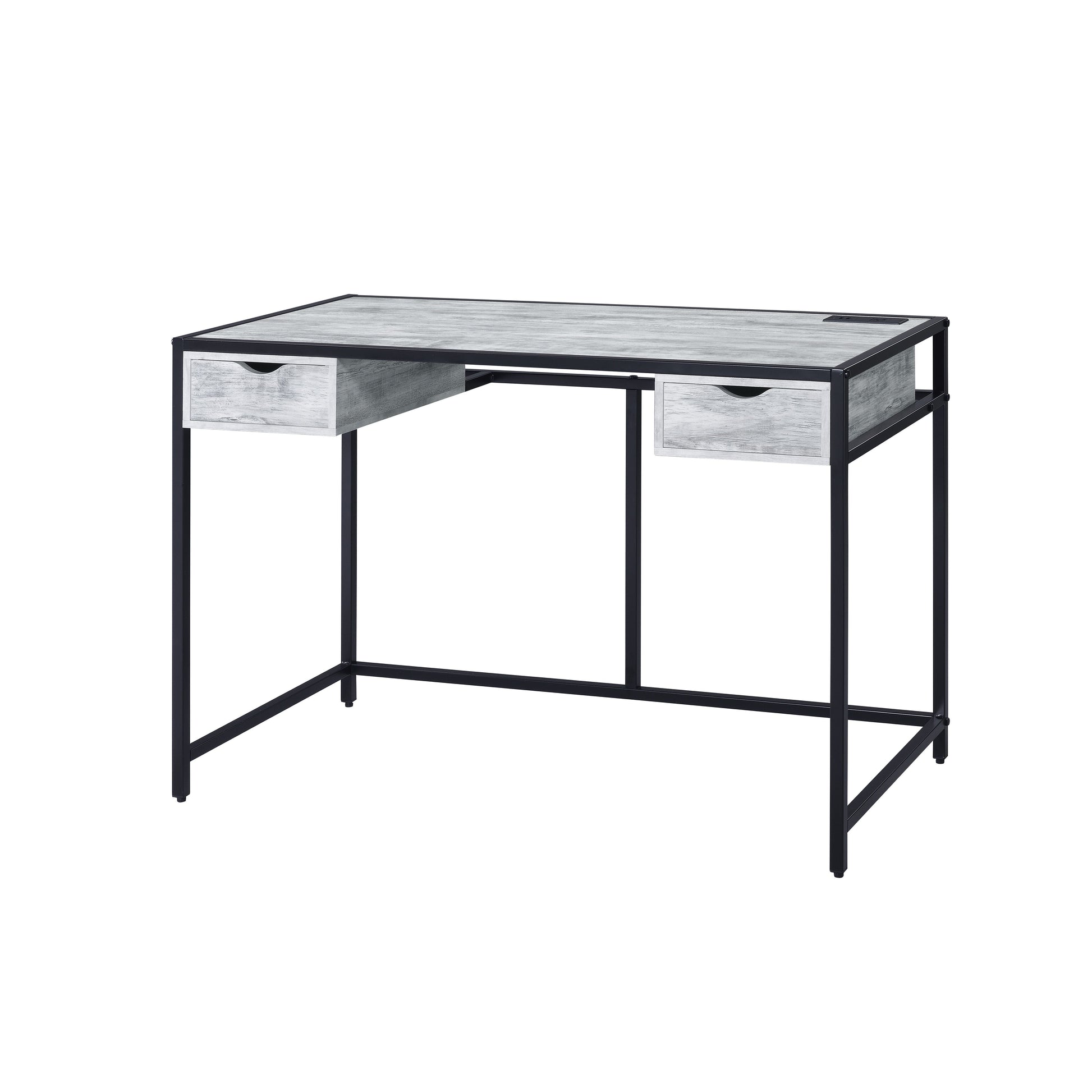 ACME Wearn - Writing Desk - Weathered Gray & Black Finish | Meri Furniture