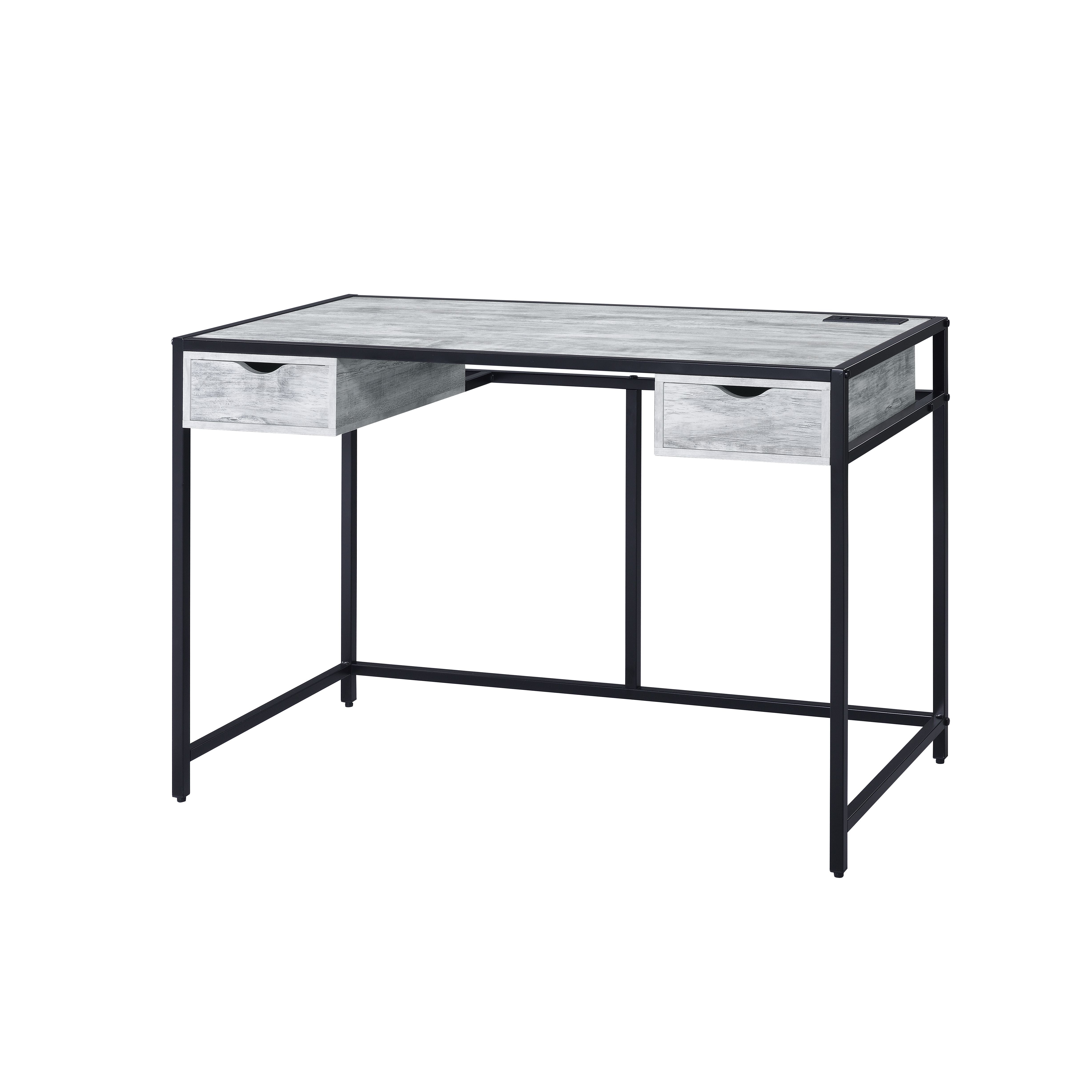 ACME Wearn - Writing Desk - Weathered Gray & Black Finish | Meri Furniture