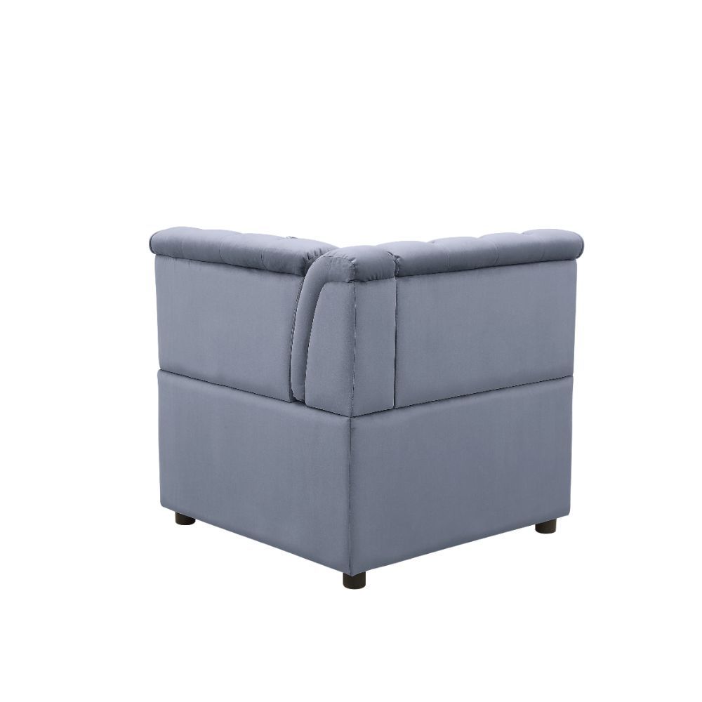 ACME Bois II - Wedge - Gray Velvet | Meri Furniture