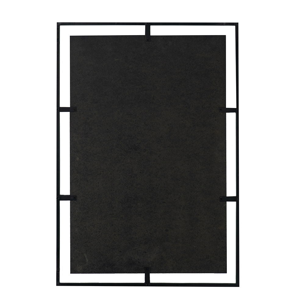 Rectangle Antiqued Wall Mirror Wall Mirror With Metal Frame, Home Wall Decor, Bedroom Living Room Entryway Wall Accent - Black