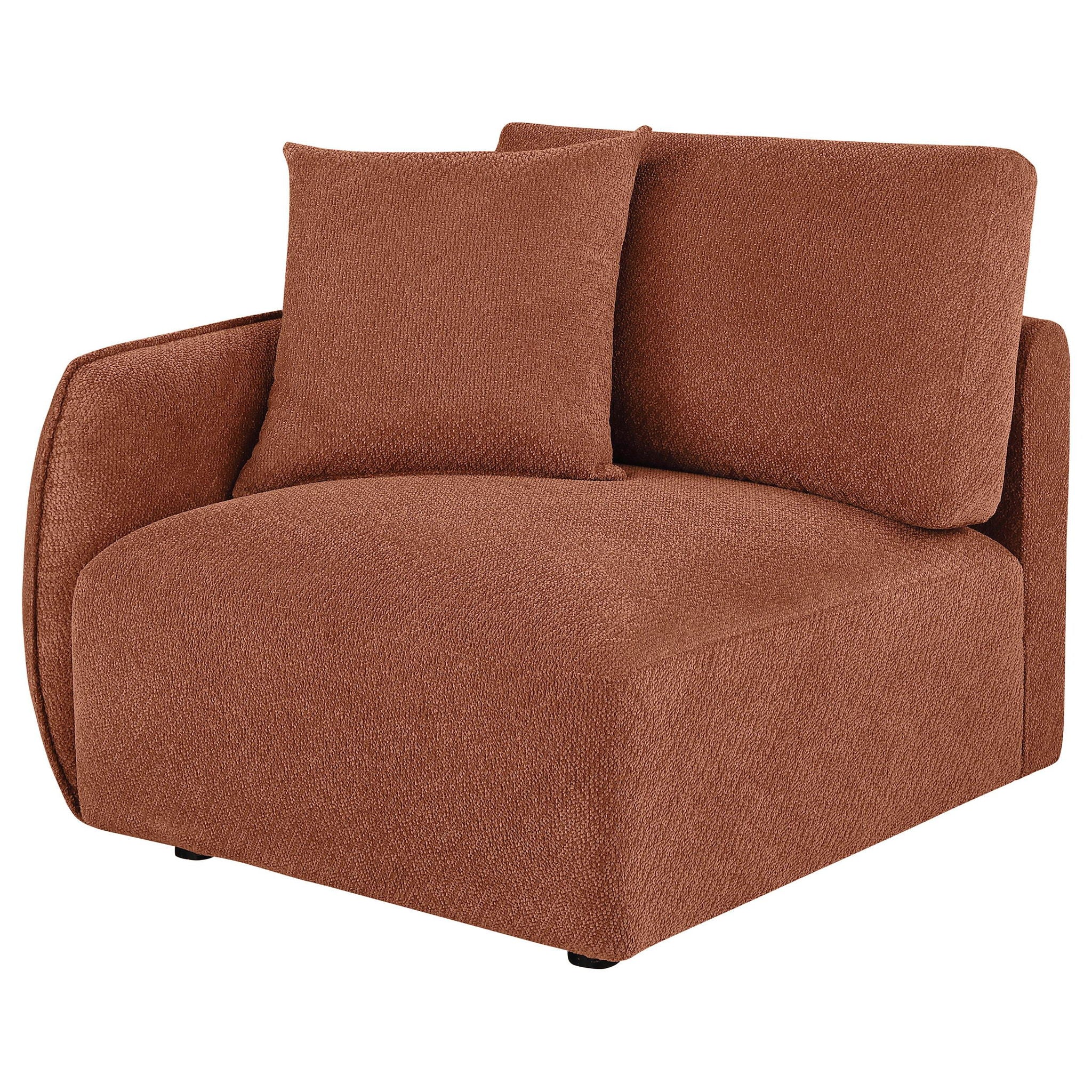 Elysia Chenille Upholstered Modular LAF Chair Coral