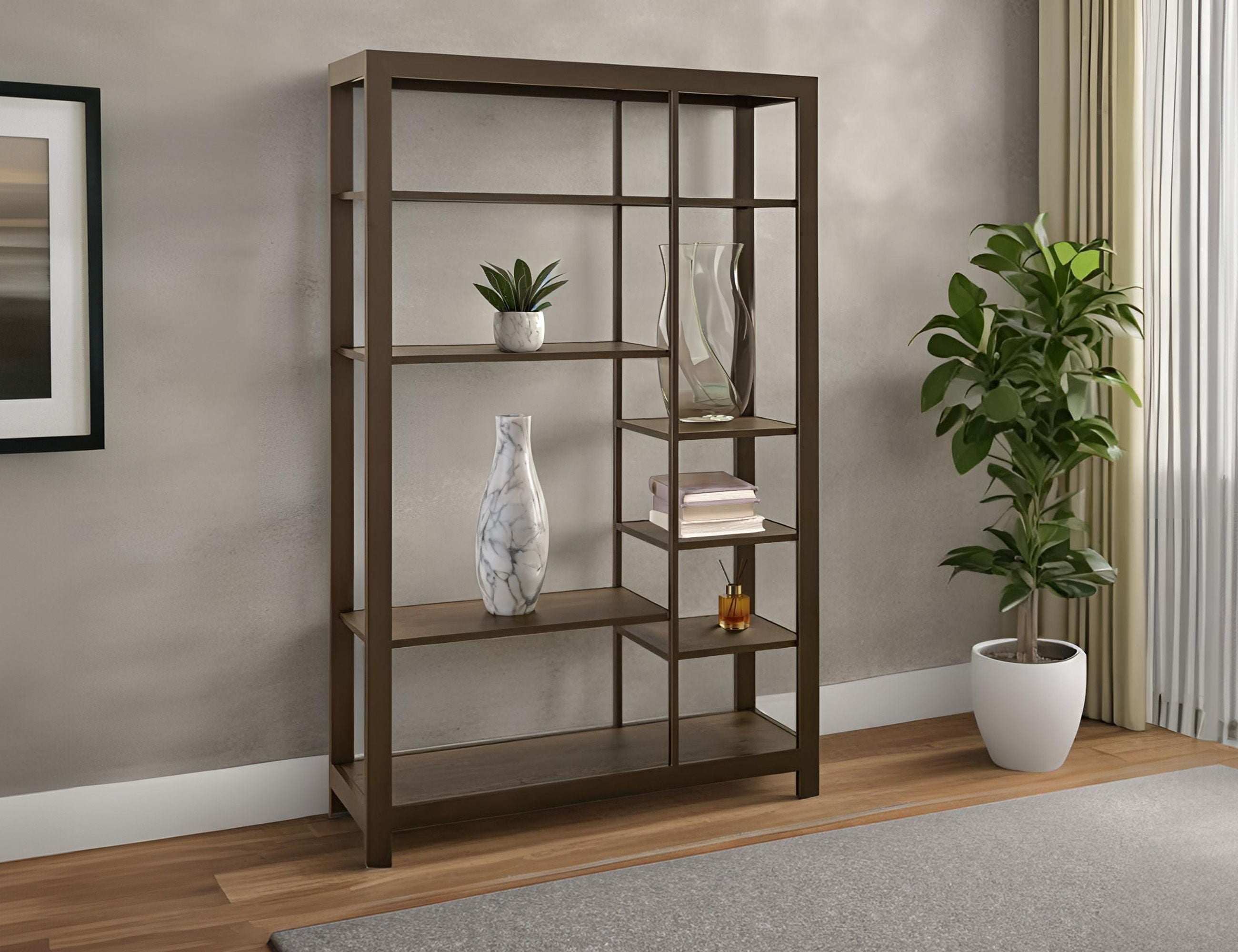 International Furniture Direct Novus Lodge - Bookcase - Brown | Meri Furniture