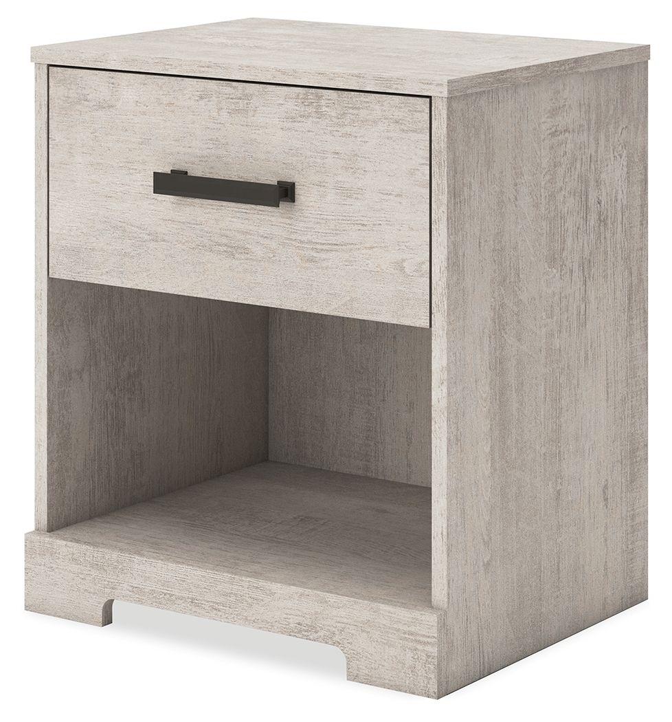 Signature Design by Ashley® Shawburn - Whitewash - One Drawer Night Stand | Meri Furniture