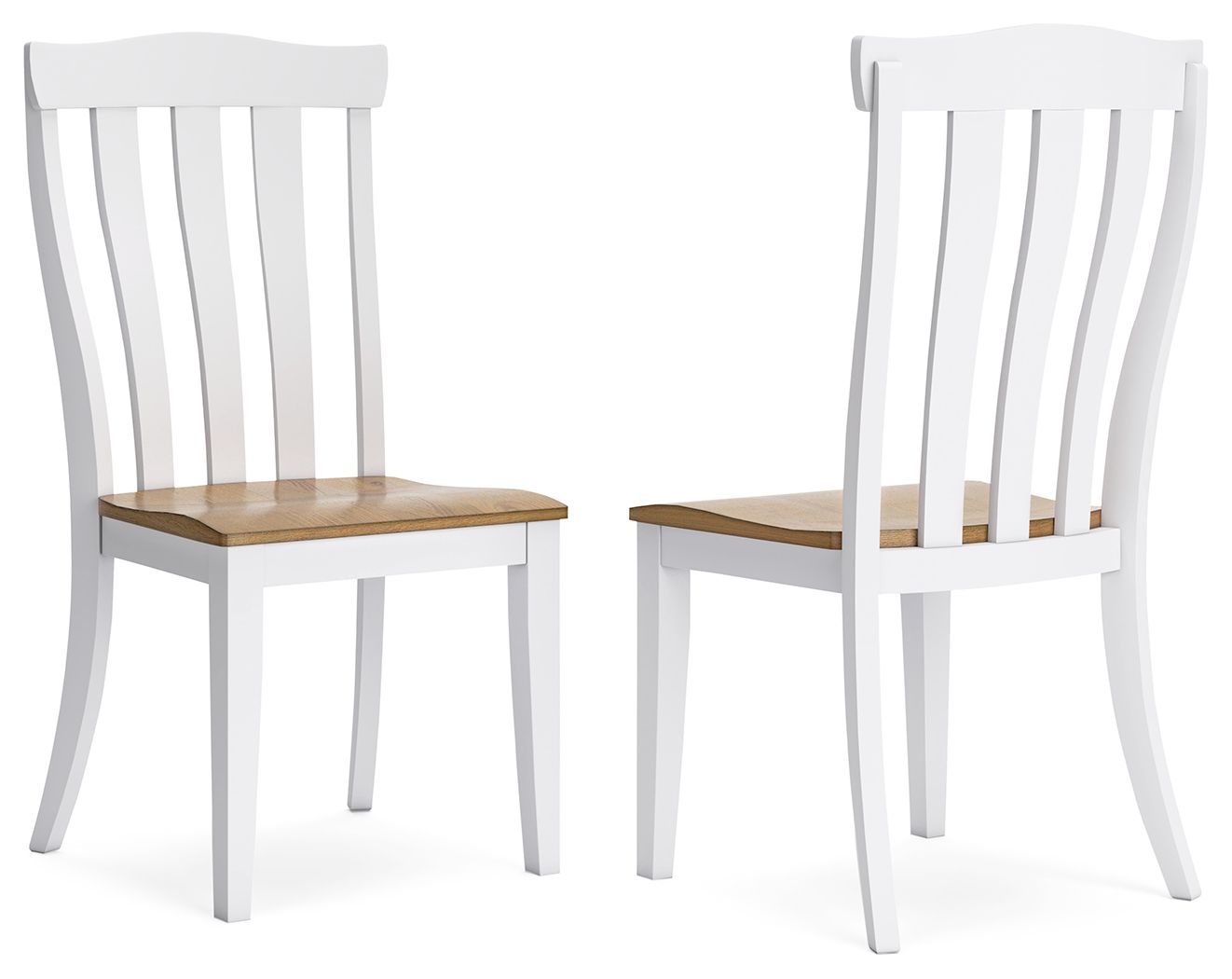 Signature Design by Ashley® Ashbryn - White / Natural - Dining Room Side Chair (Set of 2) | Meri Furniture