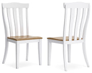 Signature Design by Ashley® Ashbryn - White / Natural - Dining Room Side Chair (Set of 2) | Meri Furniture