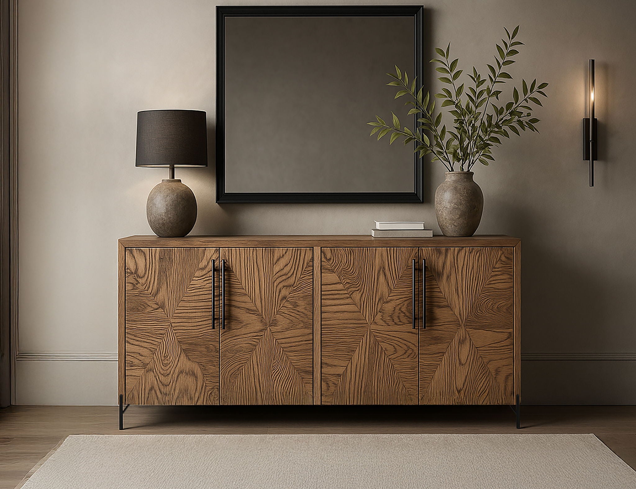 Verona - 4-Door Console - Renwick Oak Brown