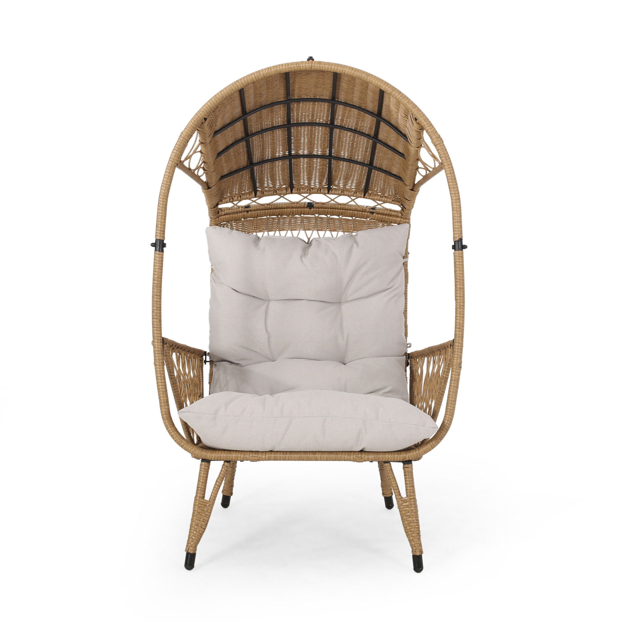 Outdoor Wicker Standing Basket Chair With Cushion