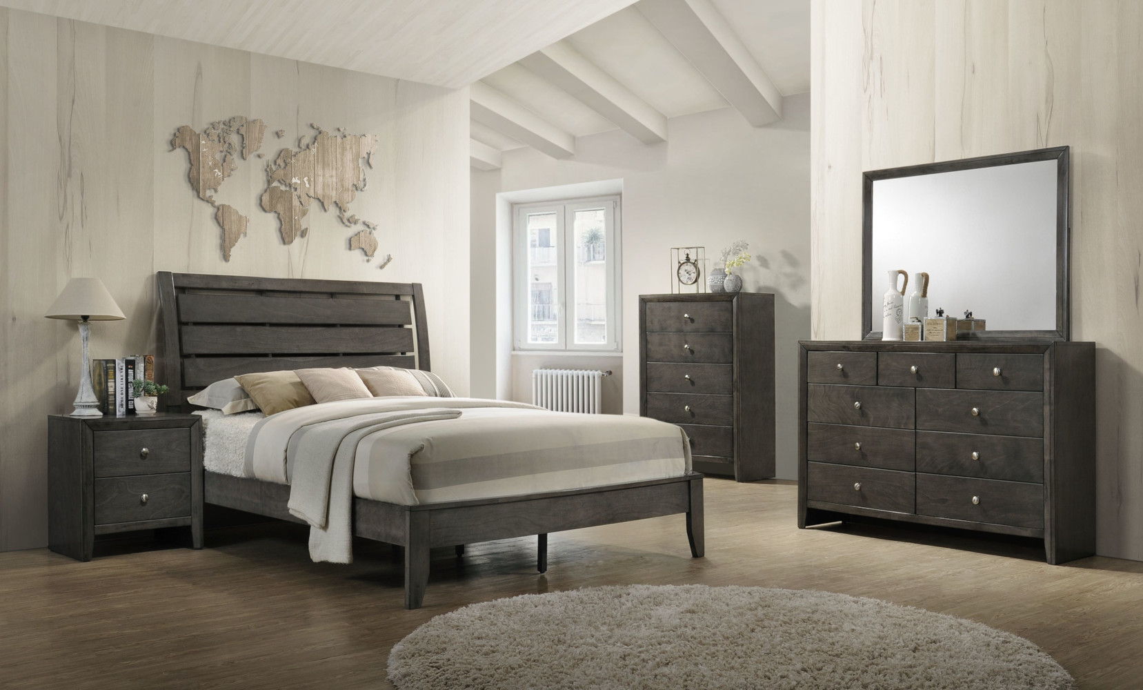 ACME This Ilana contemporary 9 drawers dresser is brown cherry finish with English dovetail with center metal glides. The clean finish top is easy to wipe. The knob hardware accentuates nine drawers that offer much convenience for use. | Meri Furniture