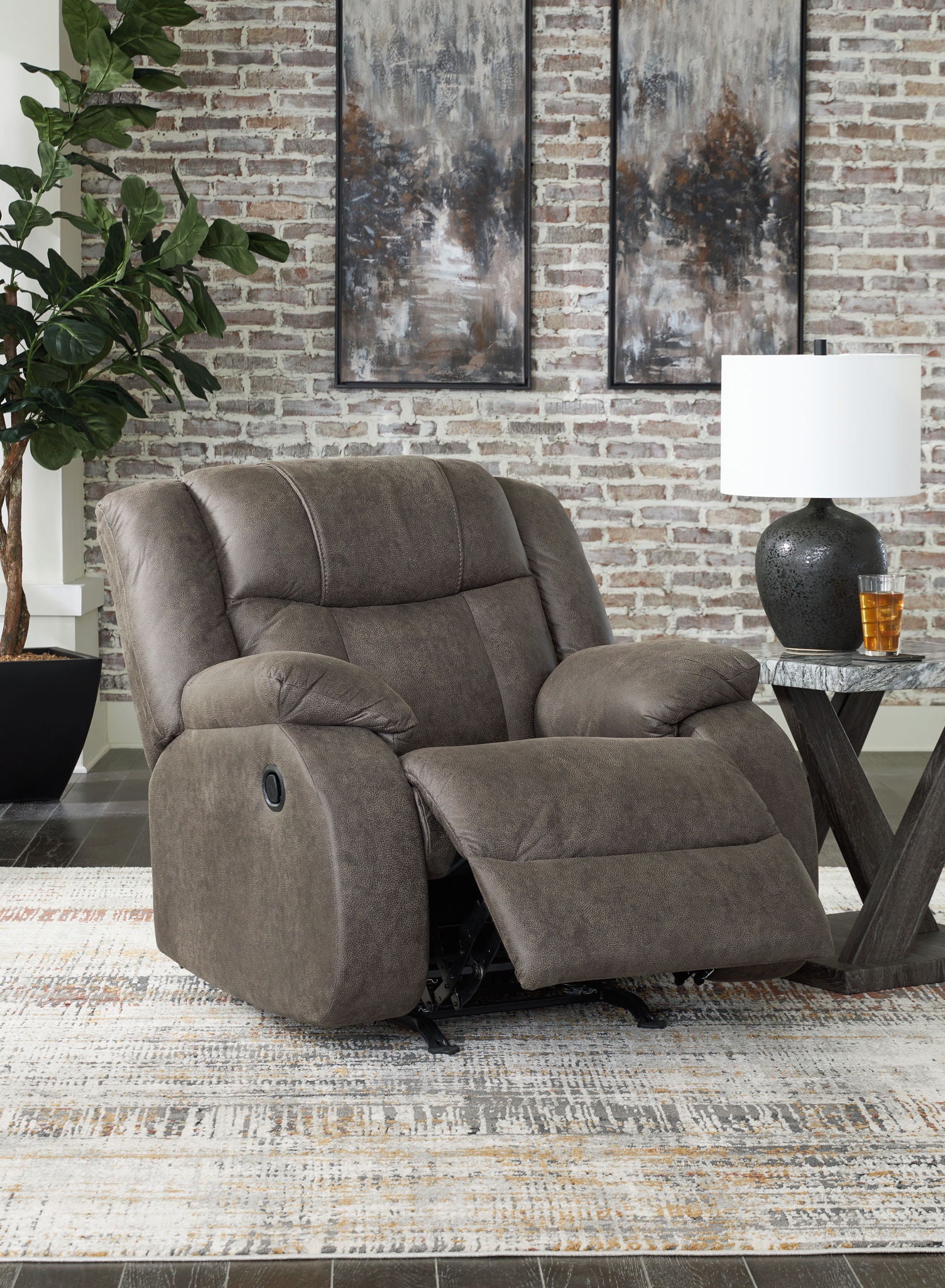 First Base - Rocker Recliner - Gunmetal