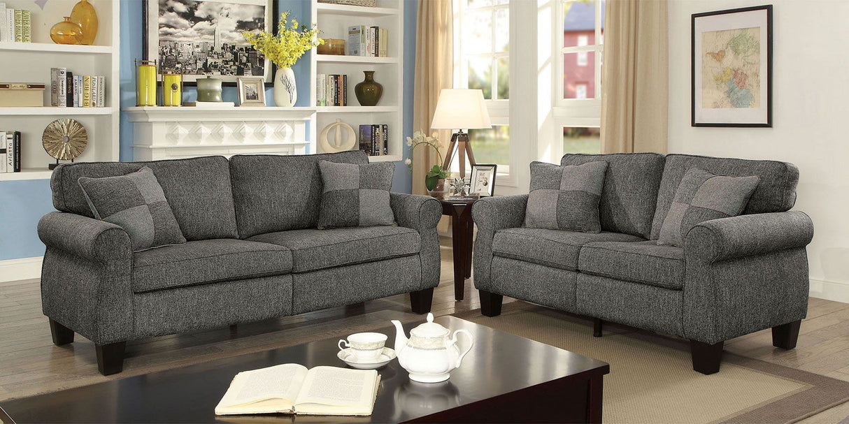Furniture of America Rhian - Sofa - Dark Gray | Meri Furniture