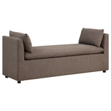 Robin - Upholstered Accent Bench With Armrests - Brown