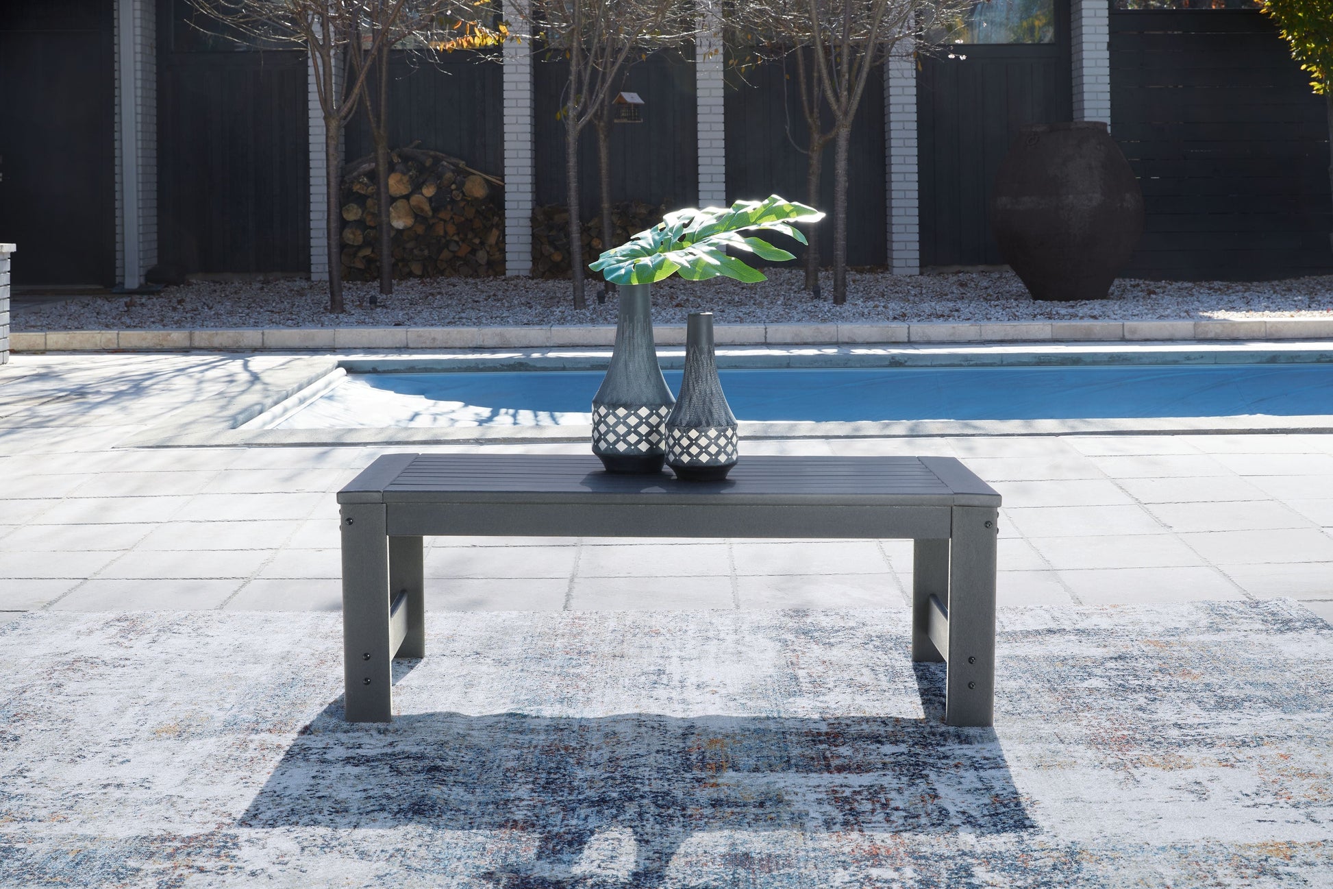 Ashley Furniture Amora - Charcoal Gray - Rectangular Cocktail Table | Meri Furniture