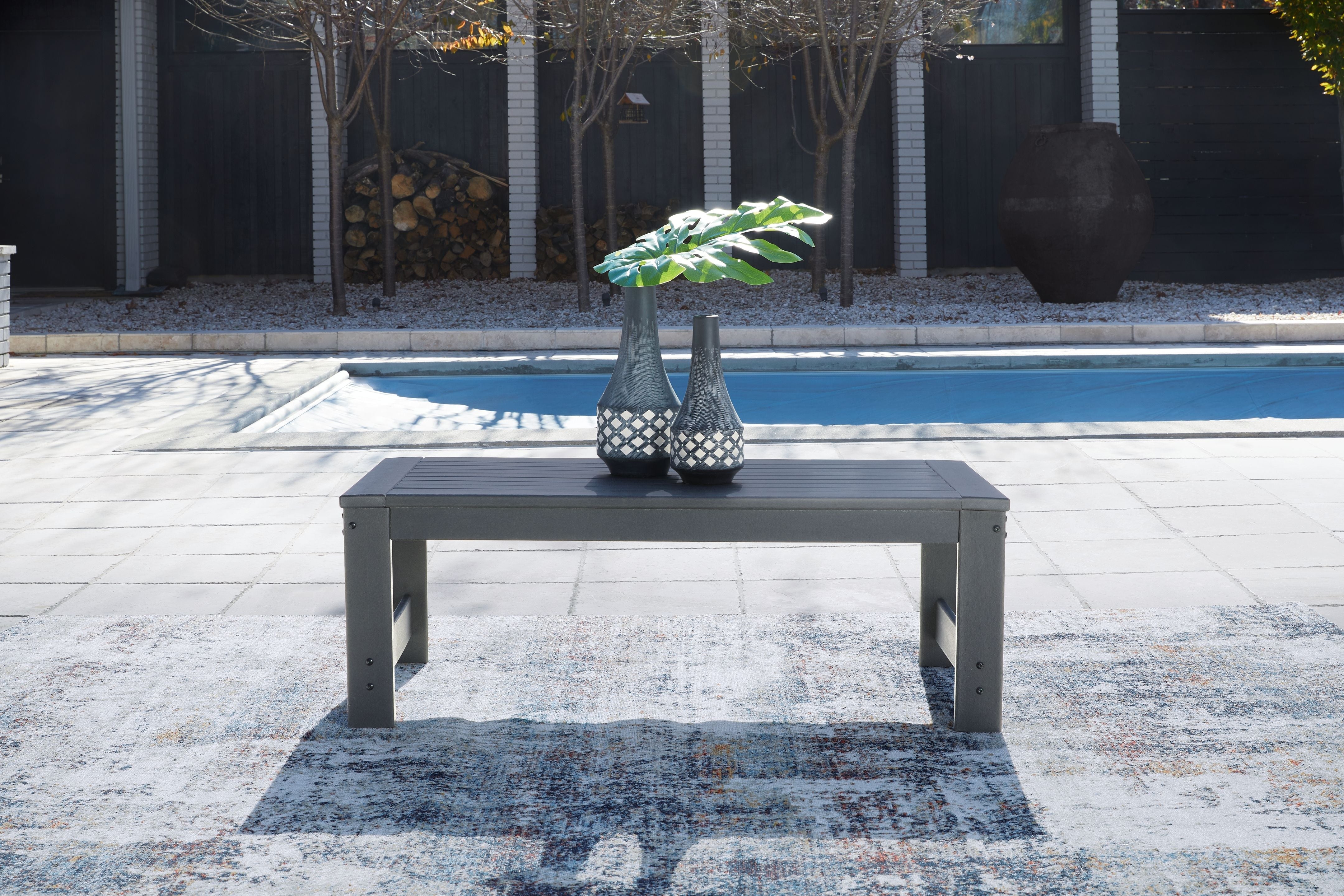 Ashley Furniture Amora - Charcoal Gray - Rectangular Cocktail Table | Meri Furniture