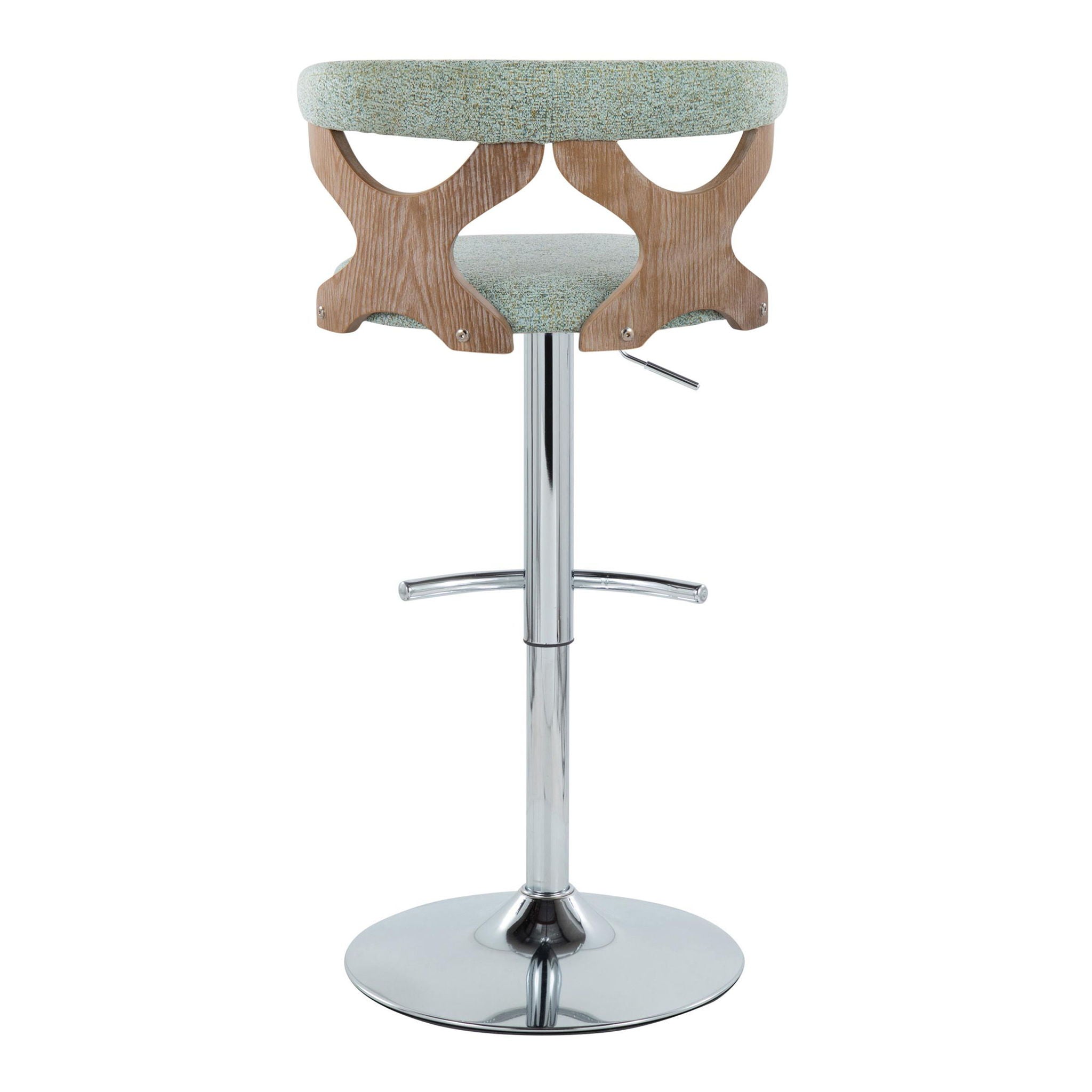 Gardenia - Contemporary Adjustable Barstool With Swivel / Rounded T Footrest (Set of 2)