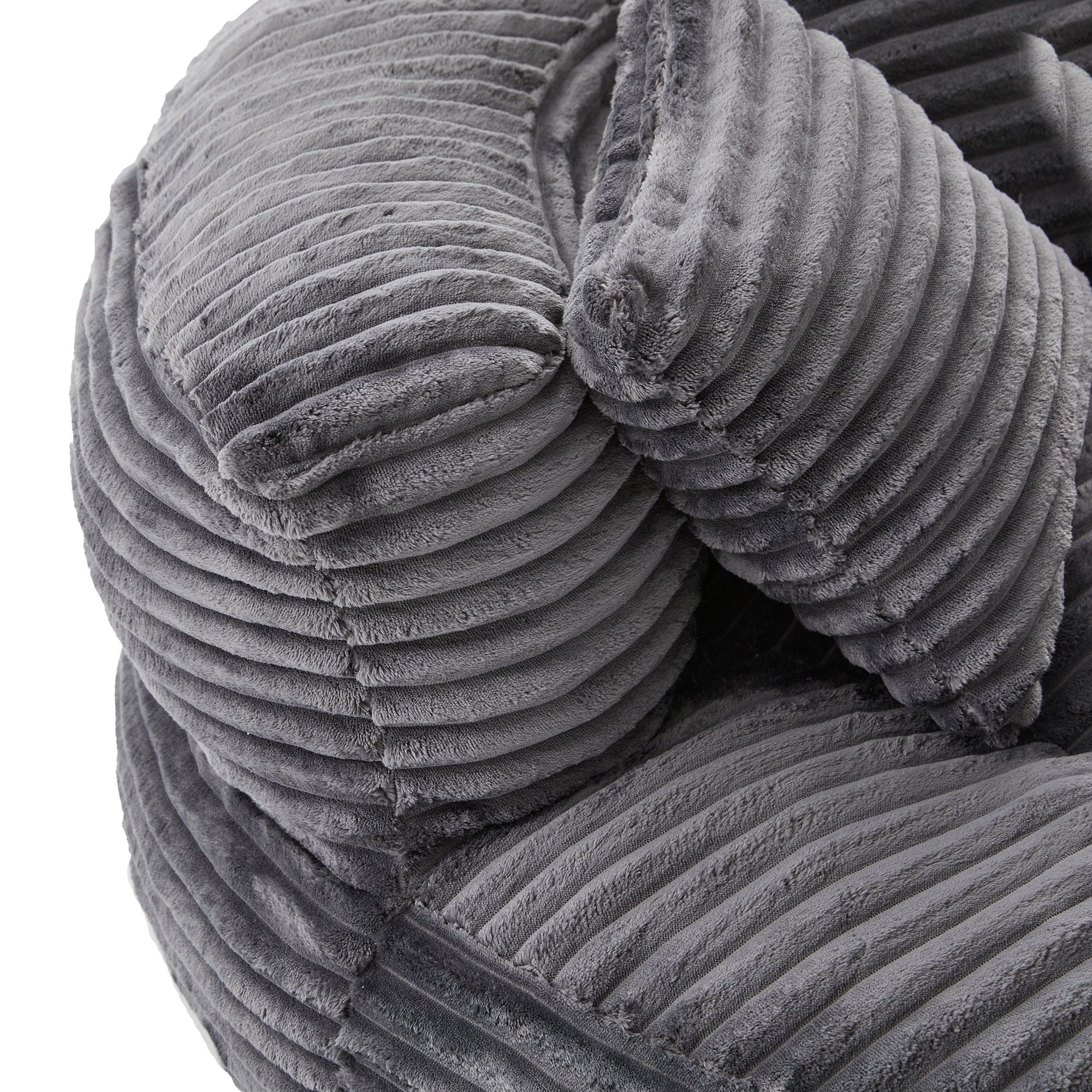 Oversized Bean Bag Chair With 3 Pillows & Armrest - Dark Gray