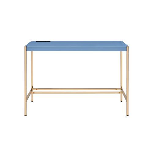 Rectangular Writing Desk No Storage : Finish Metal Base.