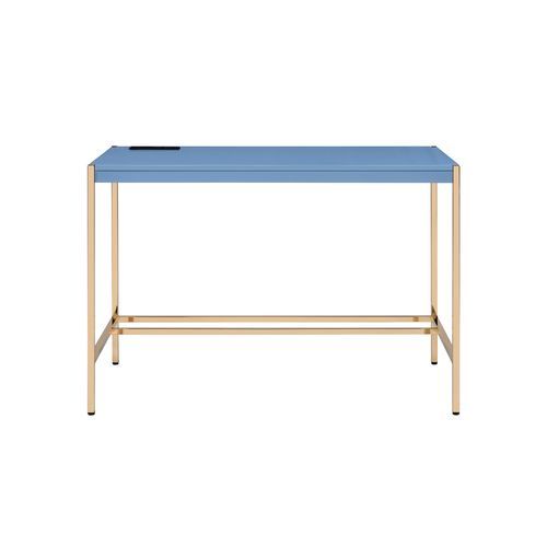 ACME Rectangular Writing Desk No Storage : Finish Metal Base. | Meri Furniture