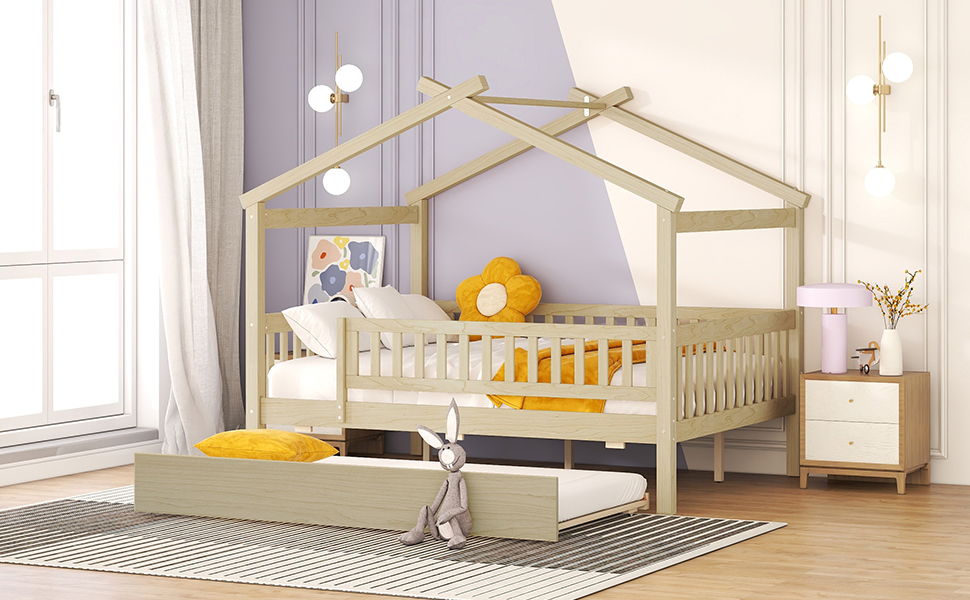 Creativity House Bed With Twin Size Trundle