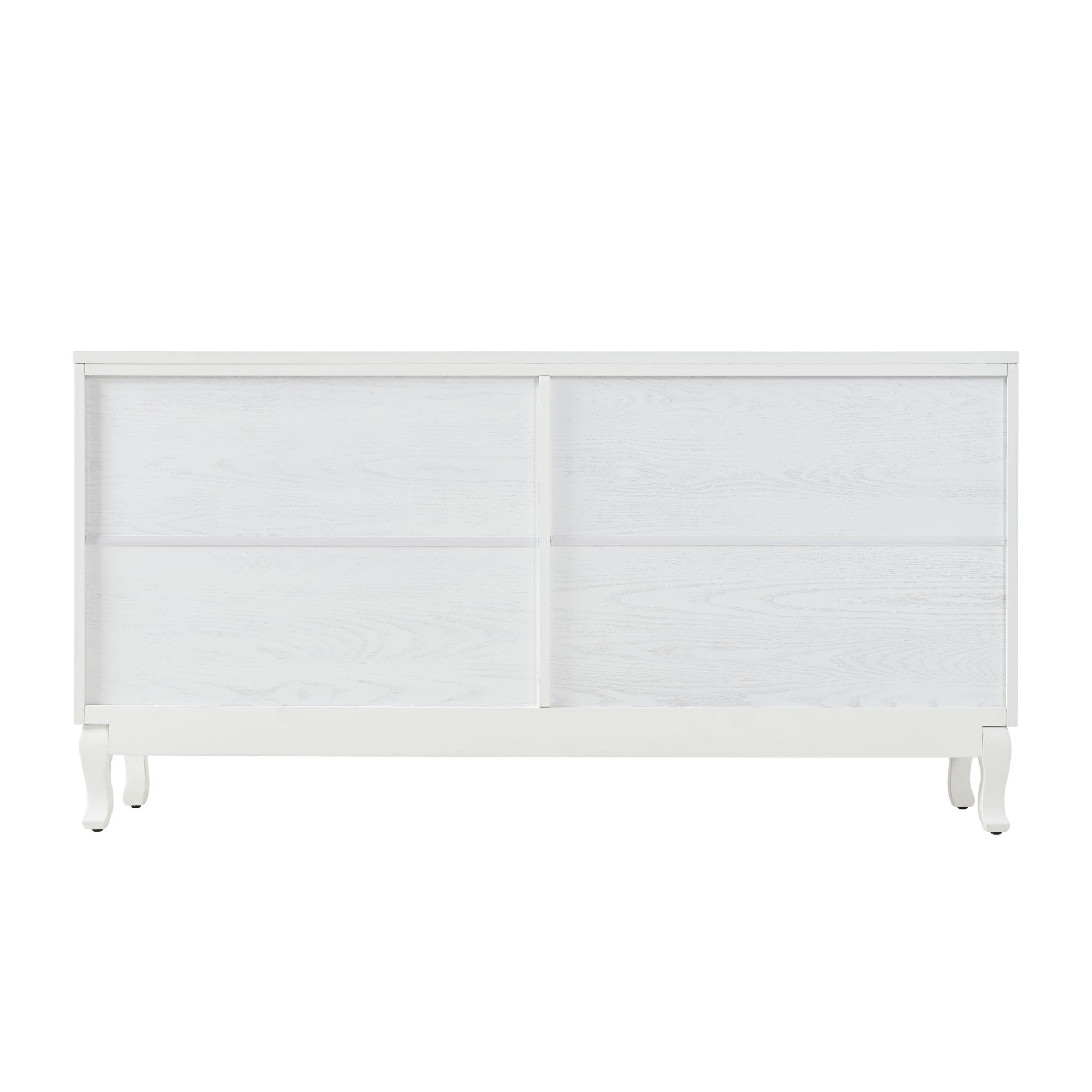 Elegant Sideboard With Sophisticated Wavy Pattern Doors And Arched Groove Design, Adjustable 4 Door Layout