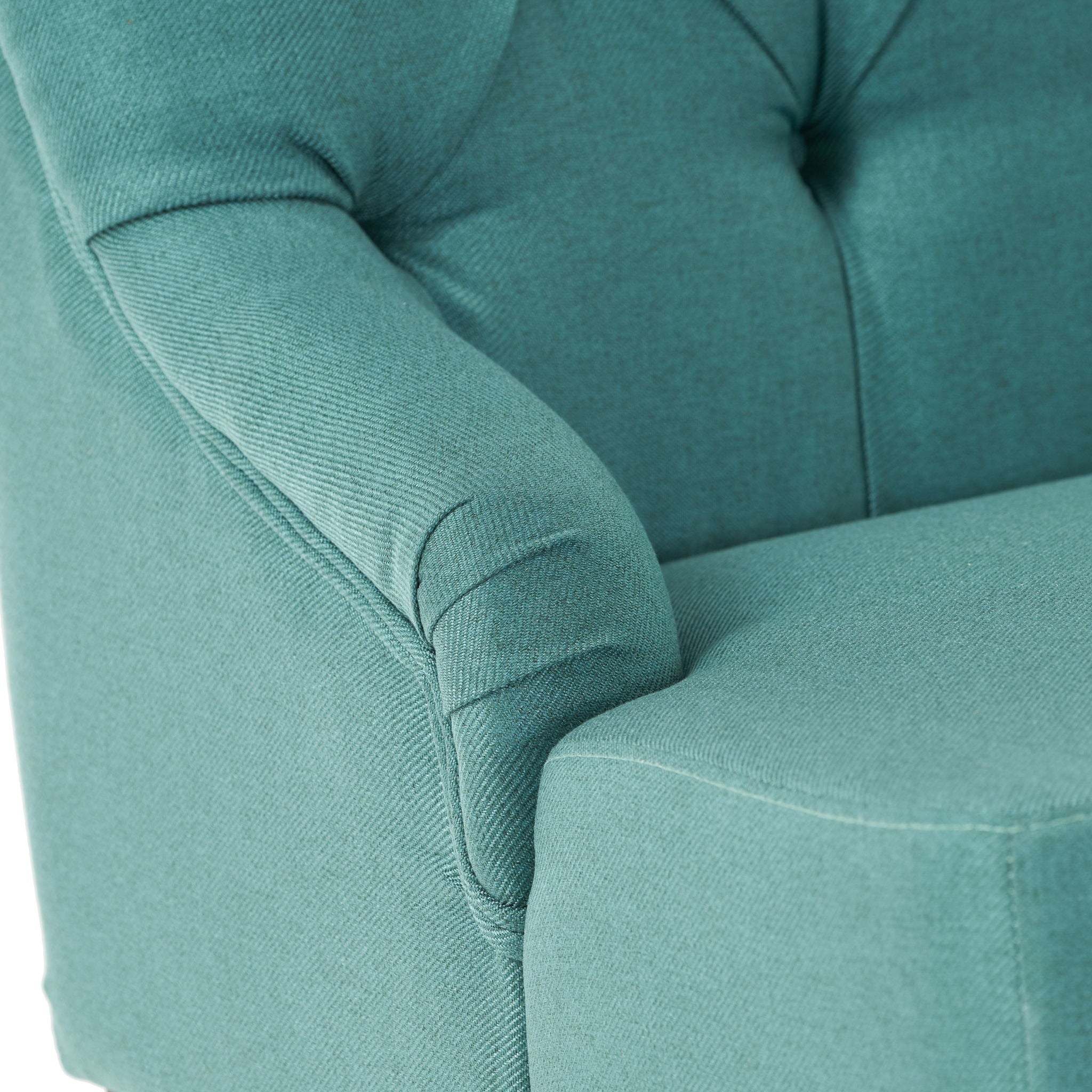 Nicole - French Style Upholstered Loveseat With Tufted Backrest - Teal