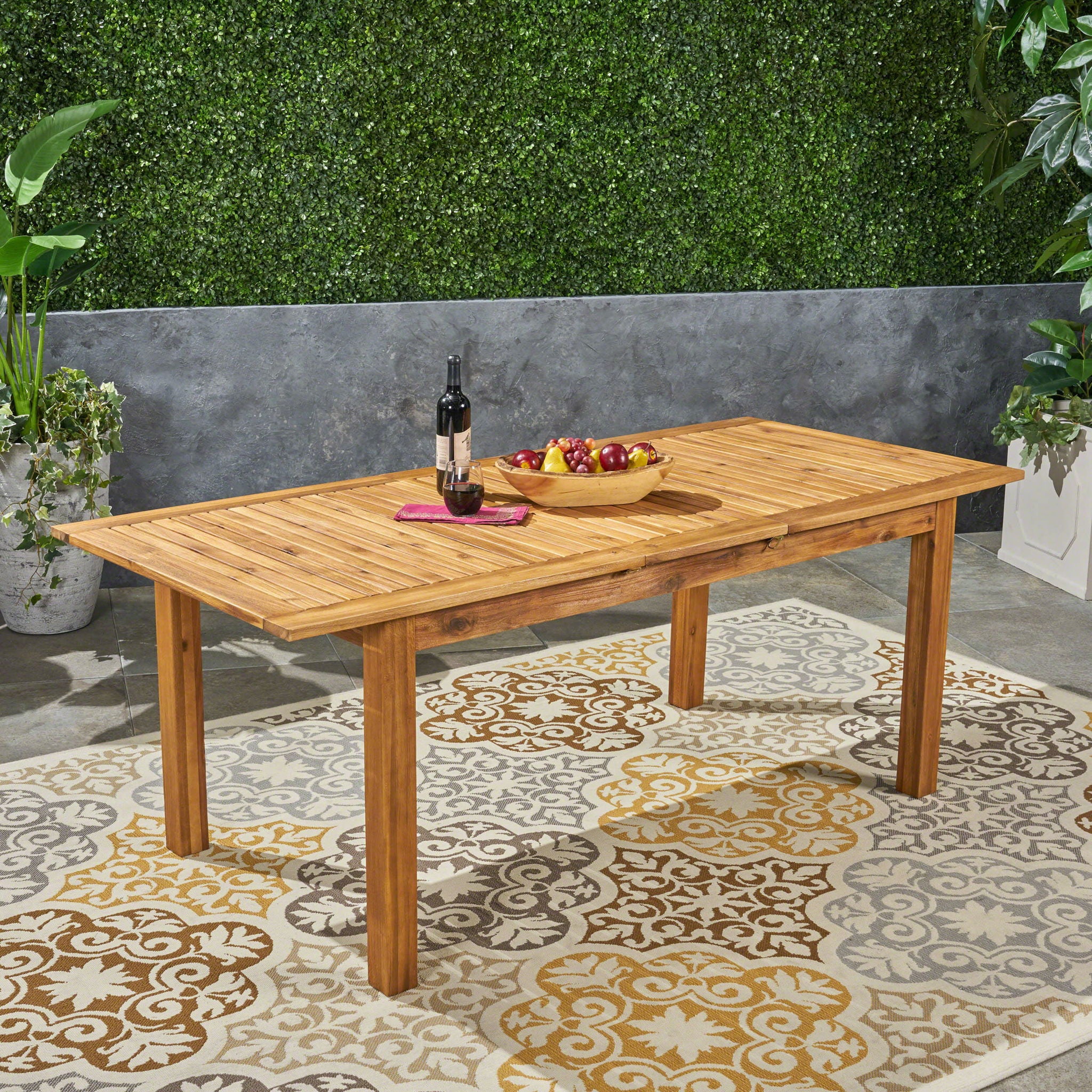 Outdoor Expandable Dining Table With Square Legs