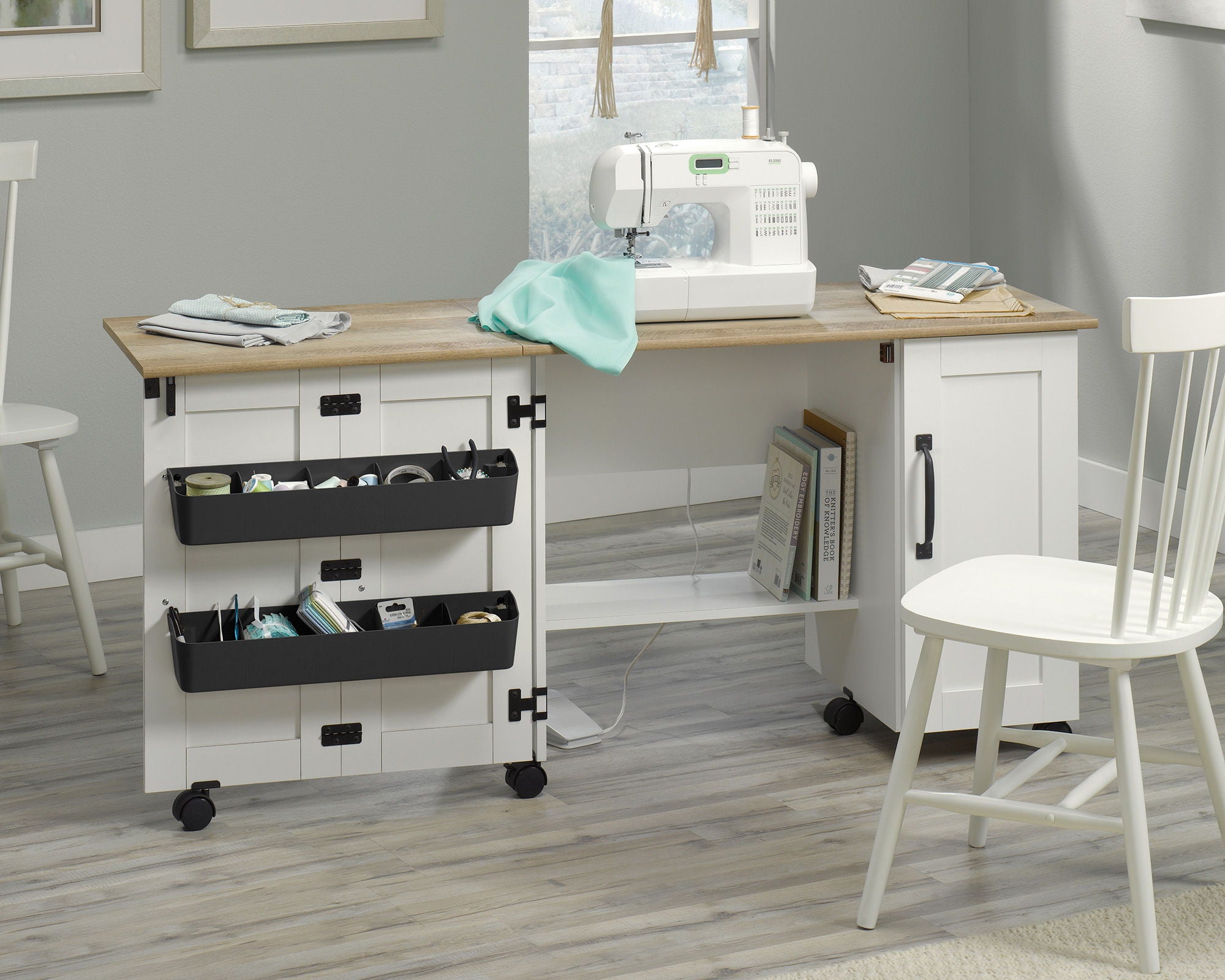 Drop-Leaf Craft Table/Sewing Cart