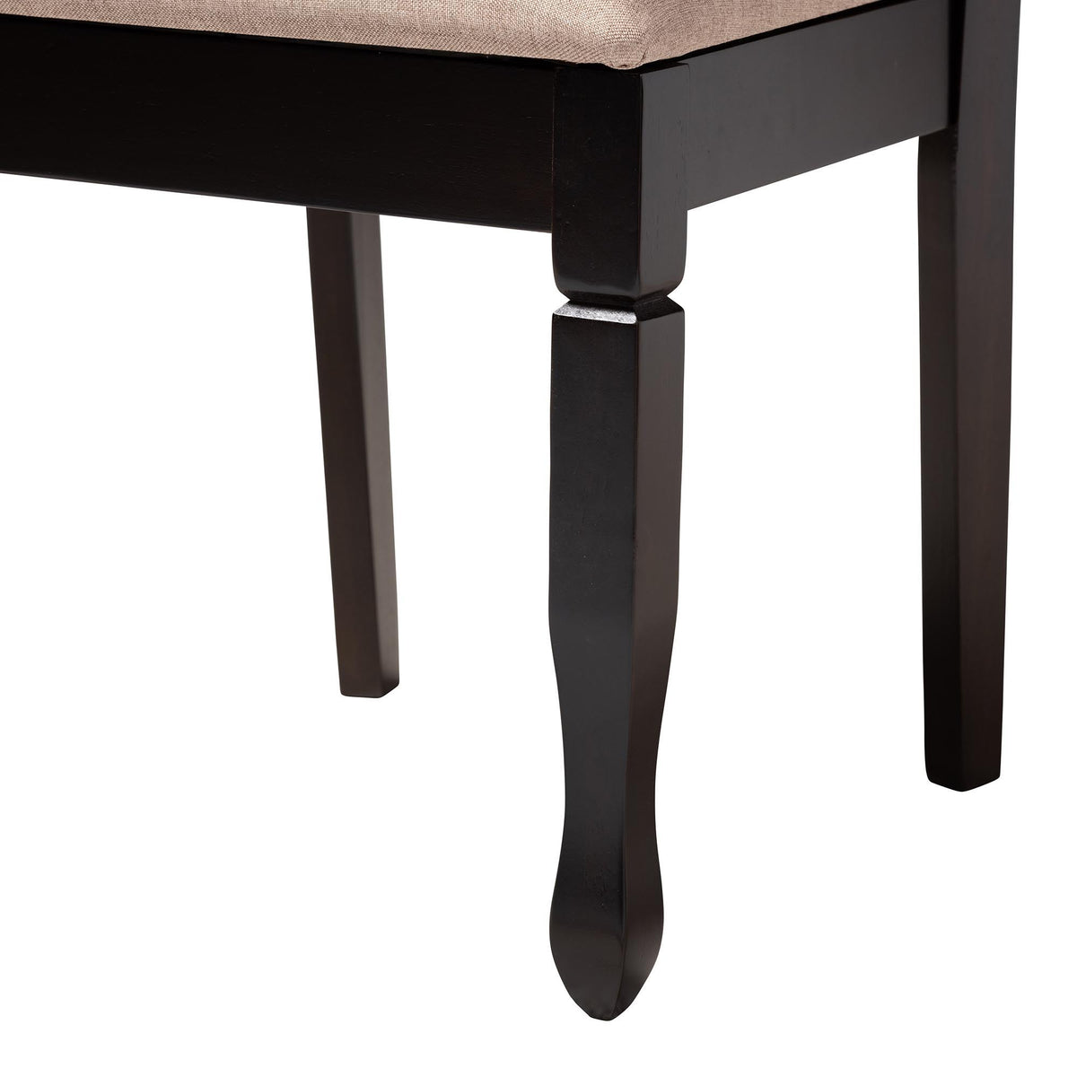 Irene Modern Sand Fabric and Dark Brown Finished Wood 5-Piece Dining Set