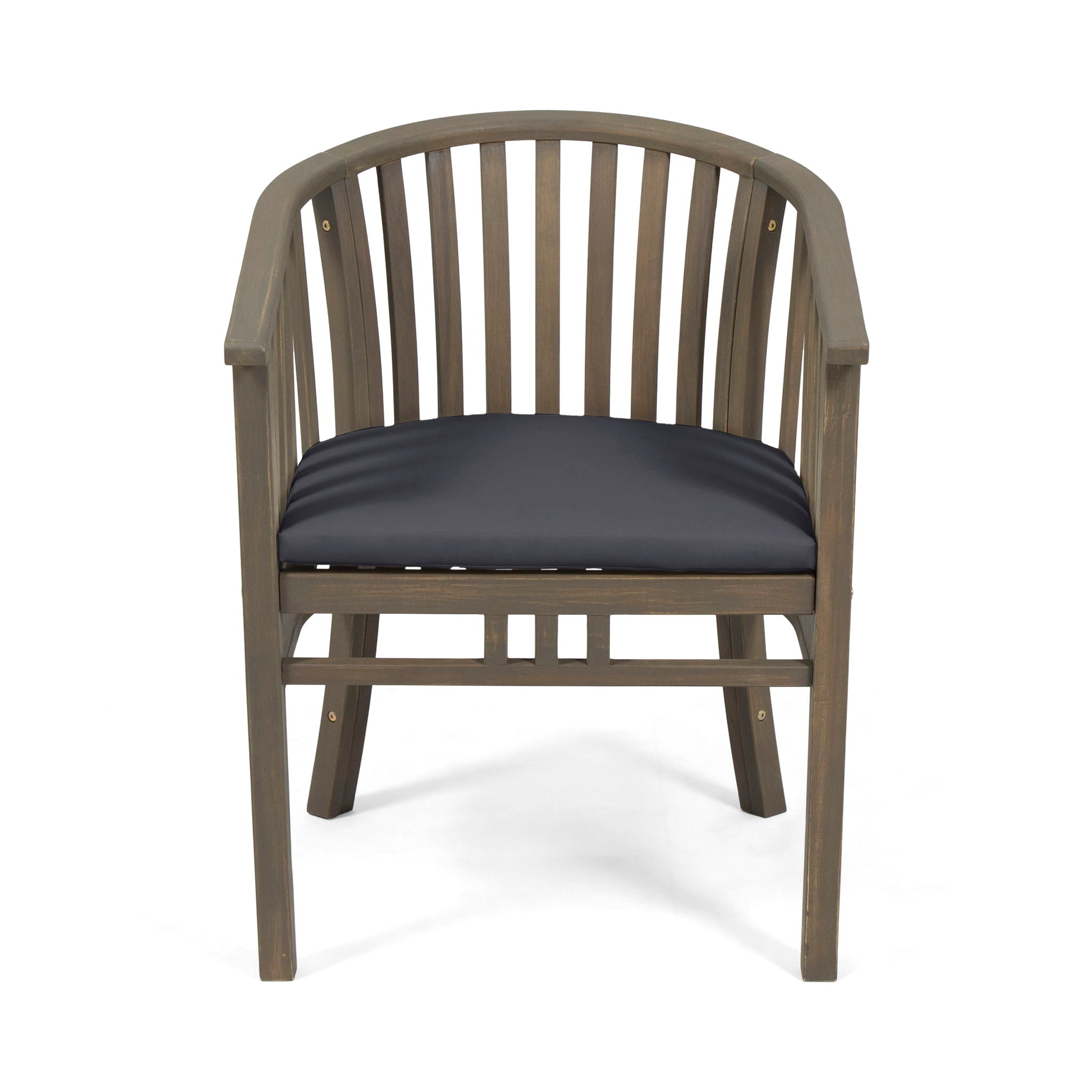 Outdoor Wooden Dining Chairs With Cushions (Set of 2)