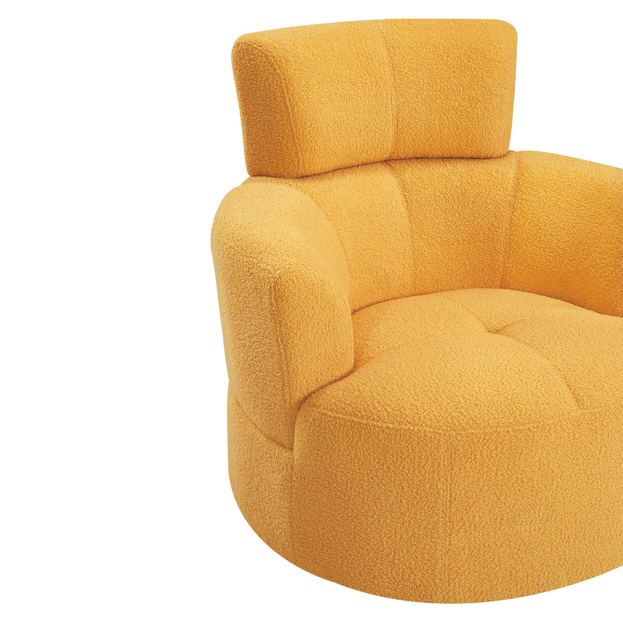 360° Swivel Chair Upholstered Accent Barrel Chair With Adjustable Headrest