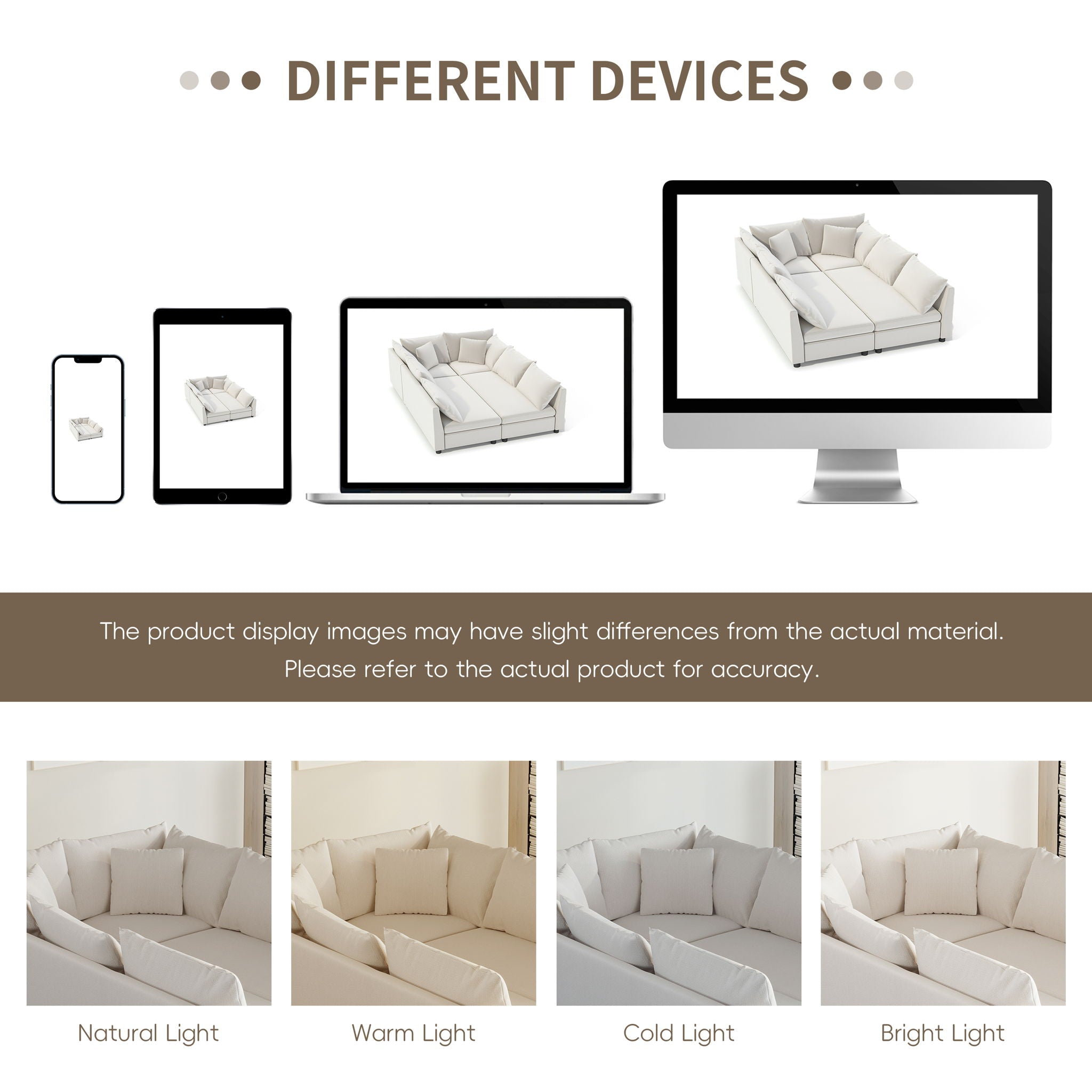 Modular Sectional Bed Couch Set With Pillows Free Combination, Minimalist Style Oversized 6 Seat Convertible Sofa