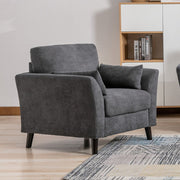 Damian 37"W Gray Woven Fabric Chair