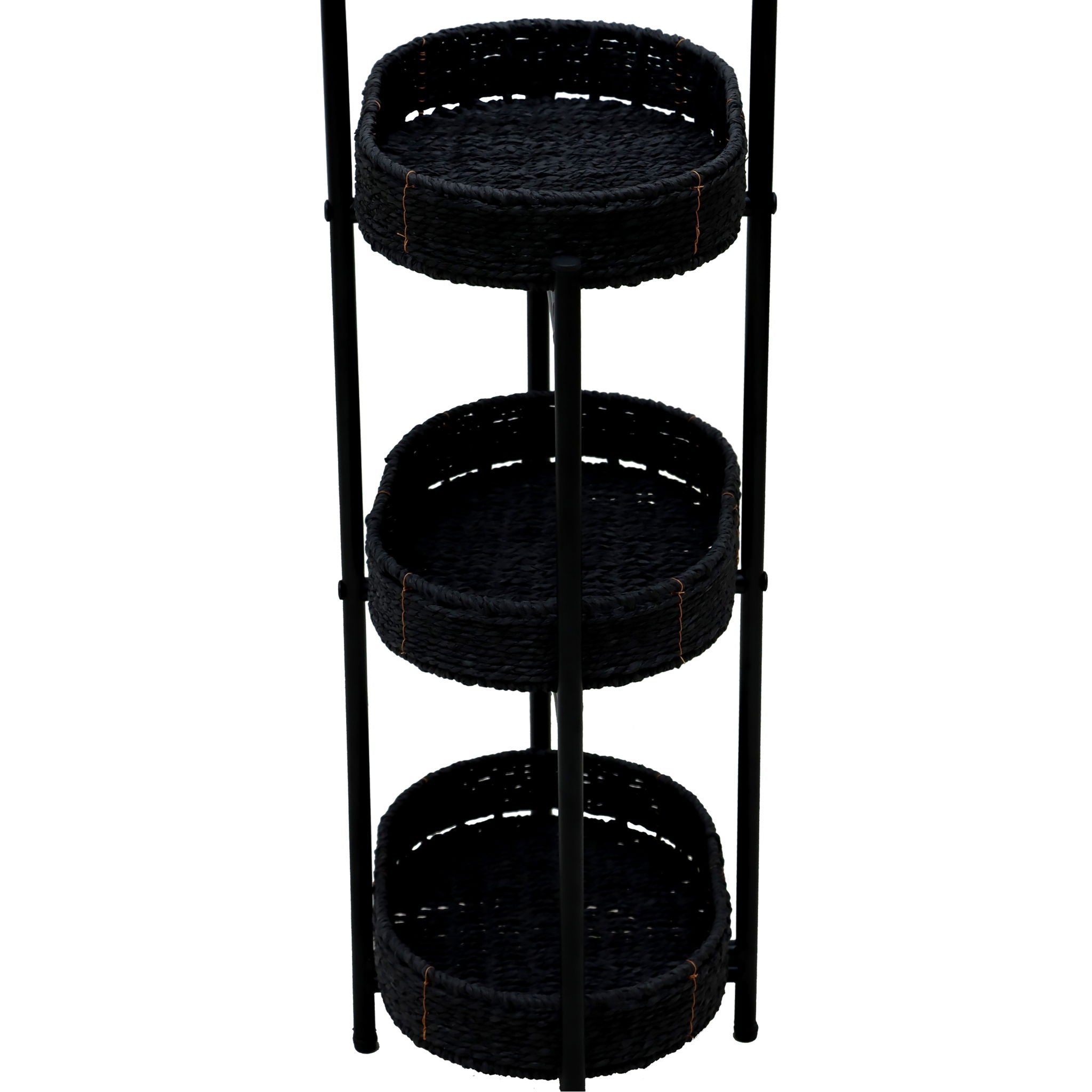 Modern 3 Tier Handwoven Side Table With Oval Organizer