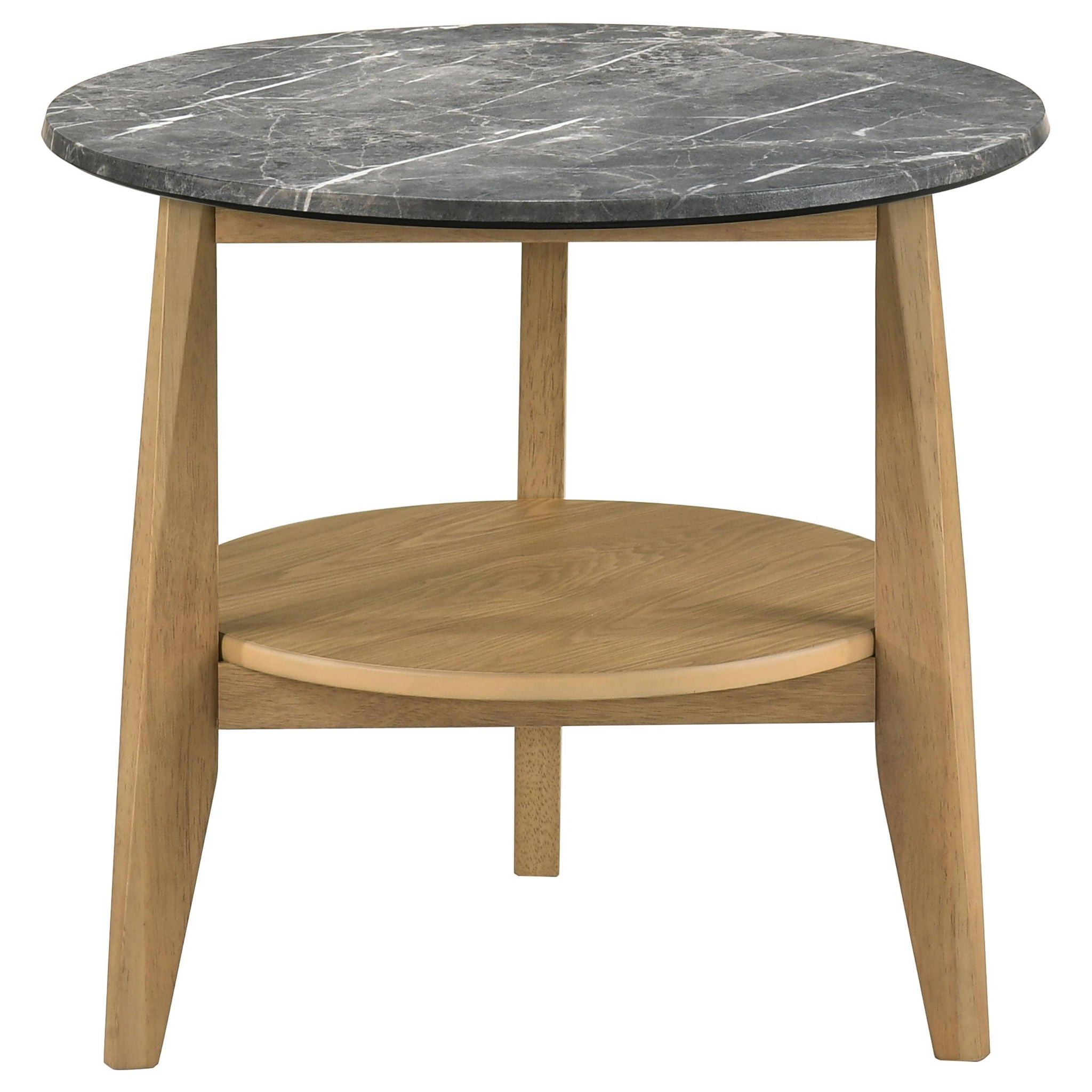 Bradley Round SmartTop End Side Table Grey and Natural