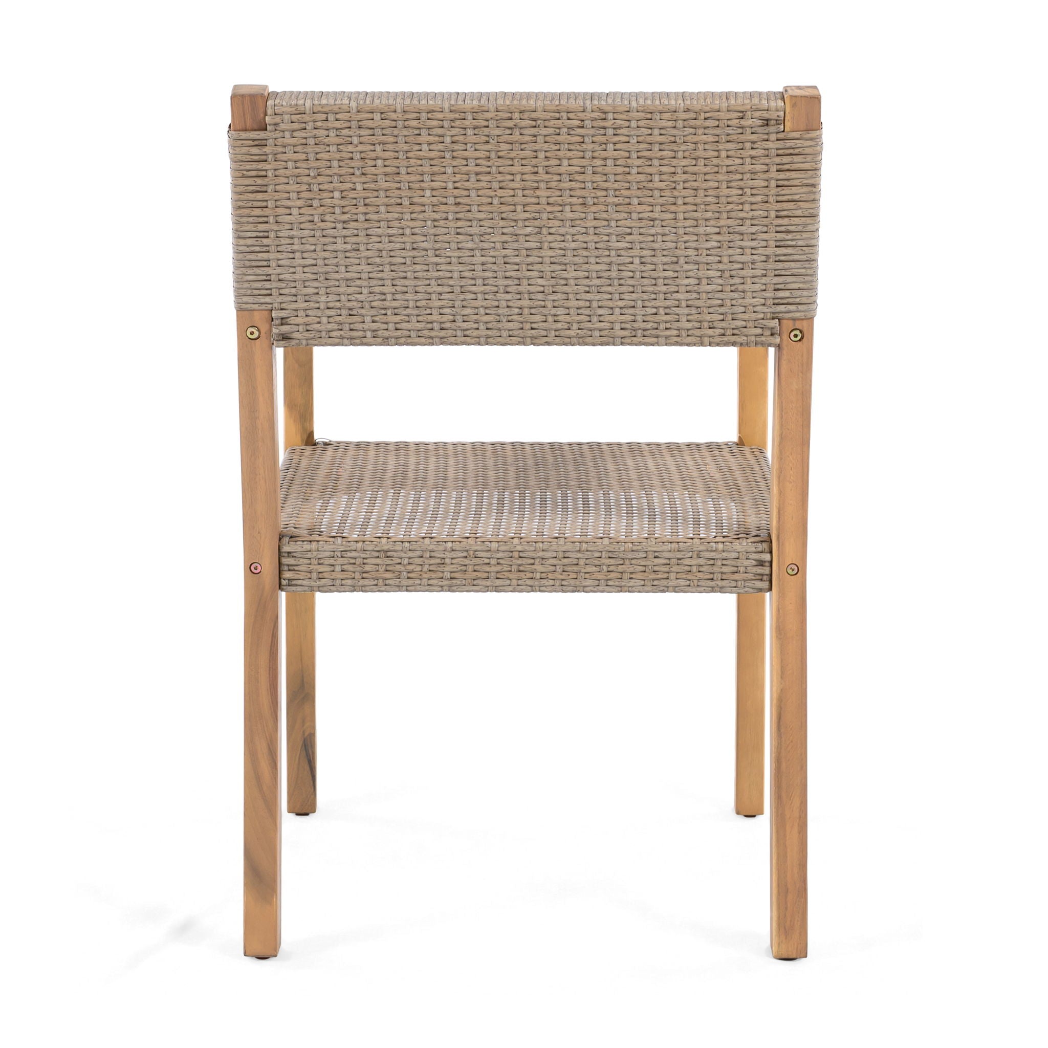 Outdoor Dining Chairs For Patios, Gardens (Set of 2) - Light Brown Multi / Light Teak