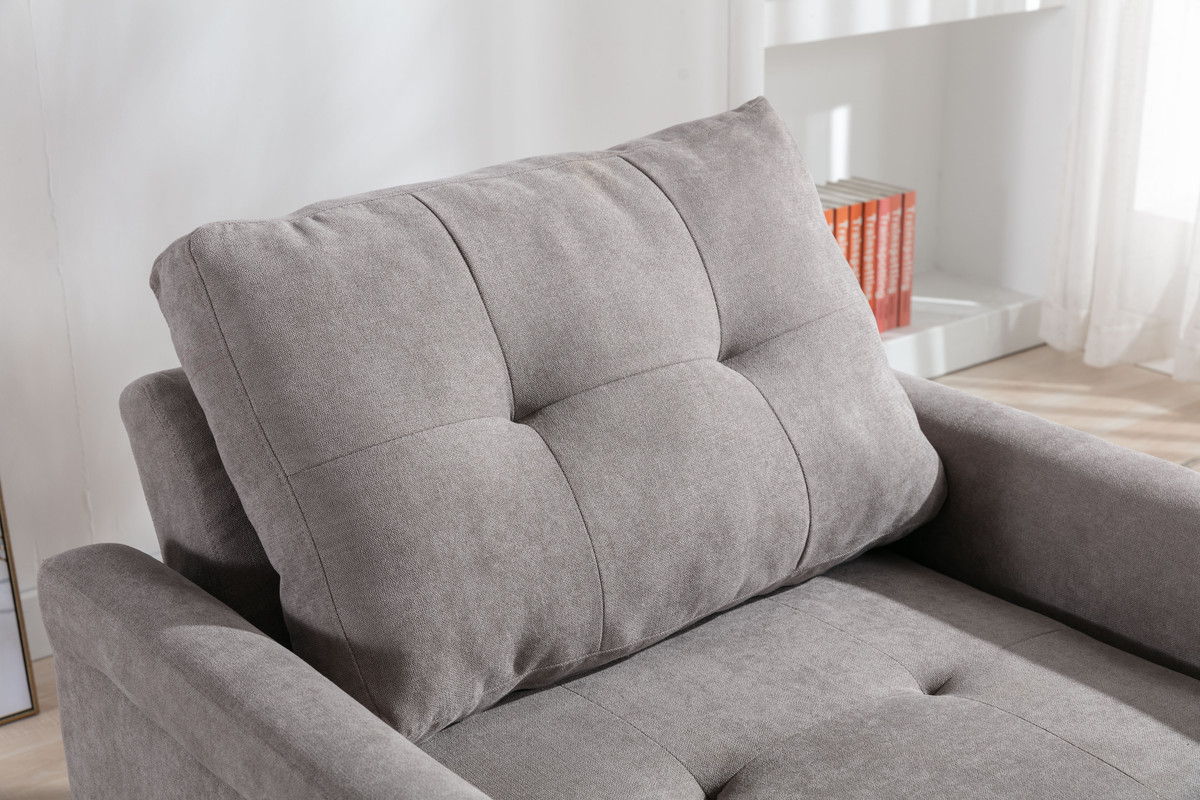 Hannah 35"W Gray Woven Convertible Armchair