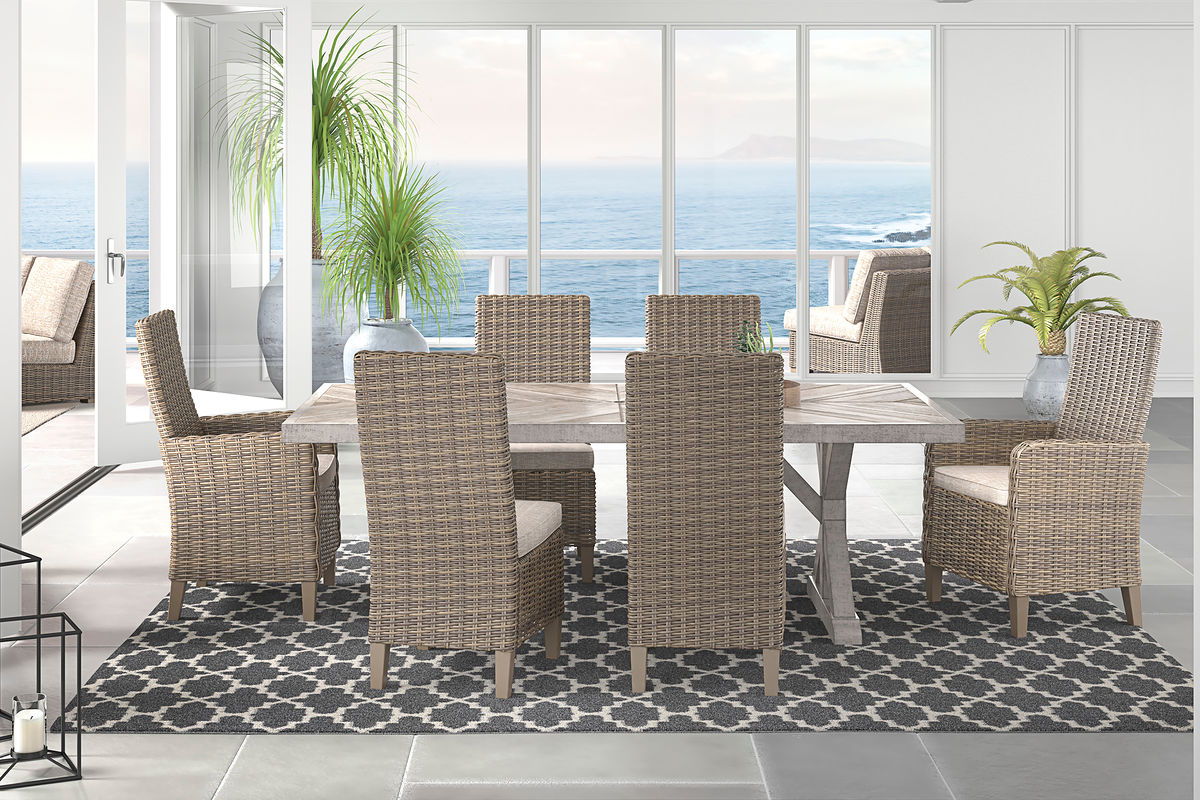 Signature Design by Ashley® Beachcroft - Outdoor Dining Room Set | Meri Furniture