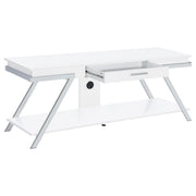 Coaster Fine Furniture Marcia - 1-Drawer Wood TV Stand - White High Gloss | Meri Furniture