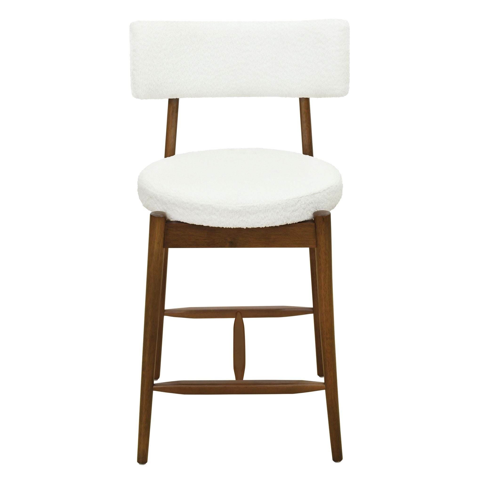 Mid Century Modern Counter Stools, Fabric Upholstered Chairs