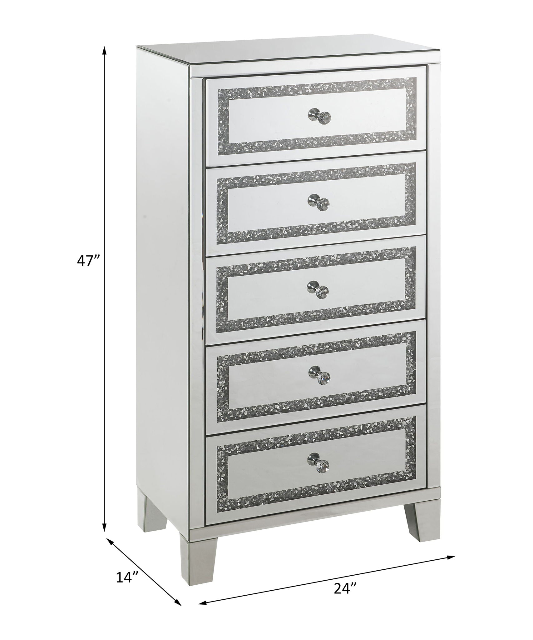 Noralie - Cabinet - Mirrored, Faux Diamonds