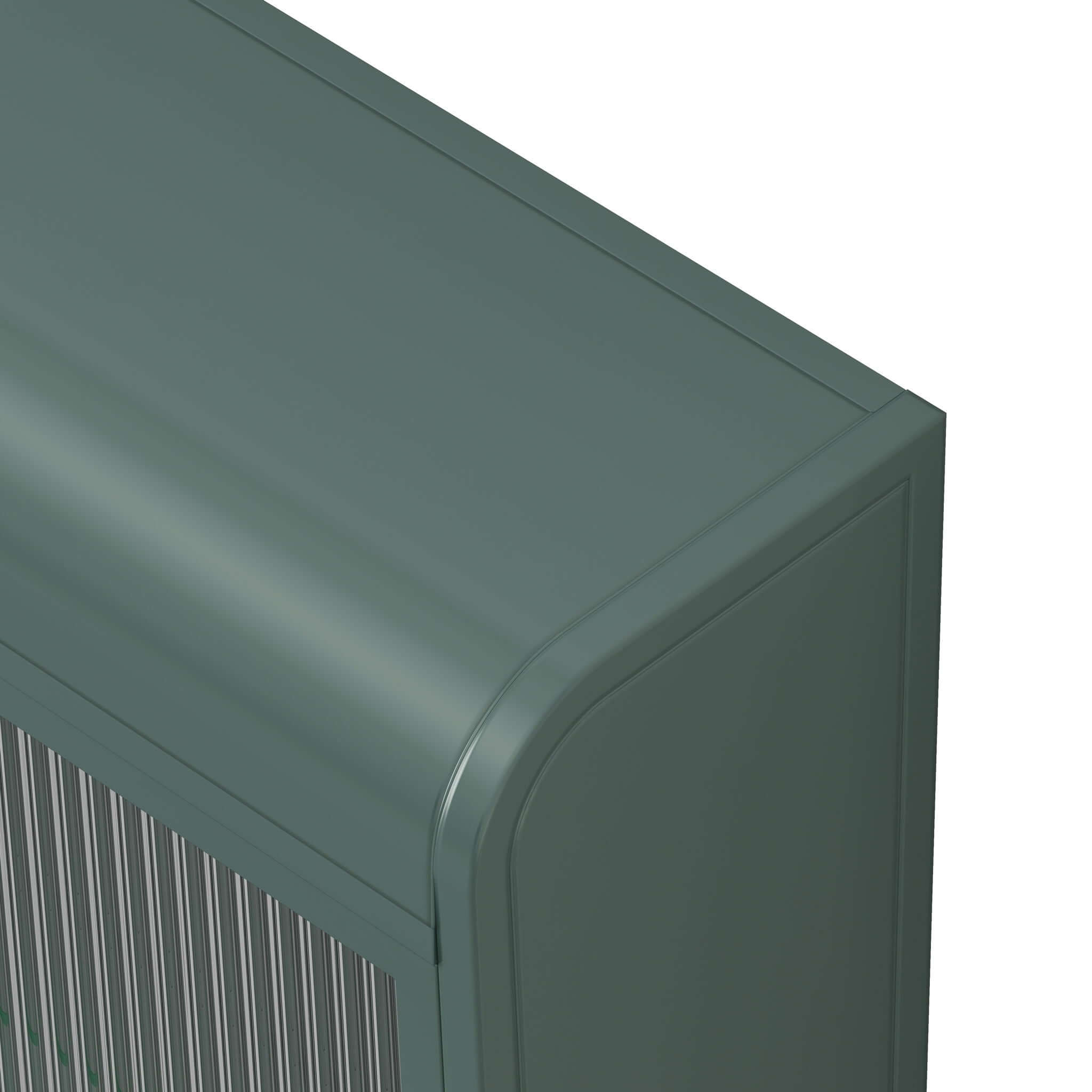 Arched Wall Mounted Cabinet, 3 Door Storage For Kitchen - Dark Green