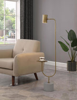 Jodie - Adjustable Floor Lamp Side Table - Antique Brass