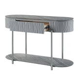 ACME Yukino - Sofa Table - Gray High & Chrome | Meri Furniture