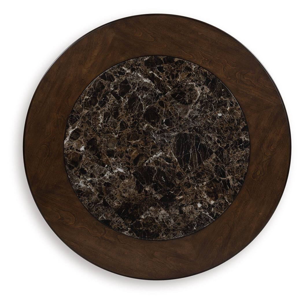 Frallyn - Round Cocktail Table - Dark Brown